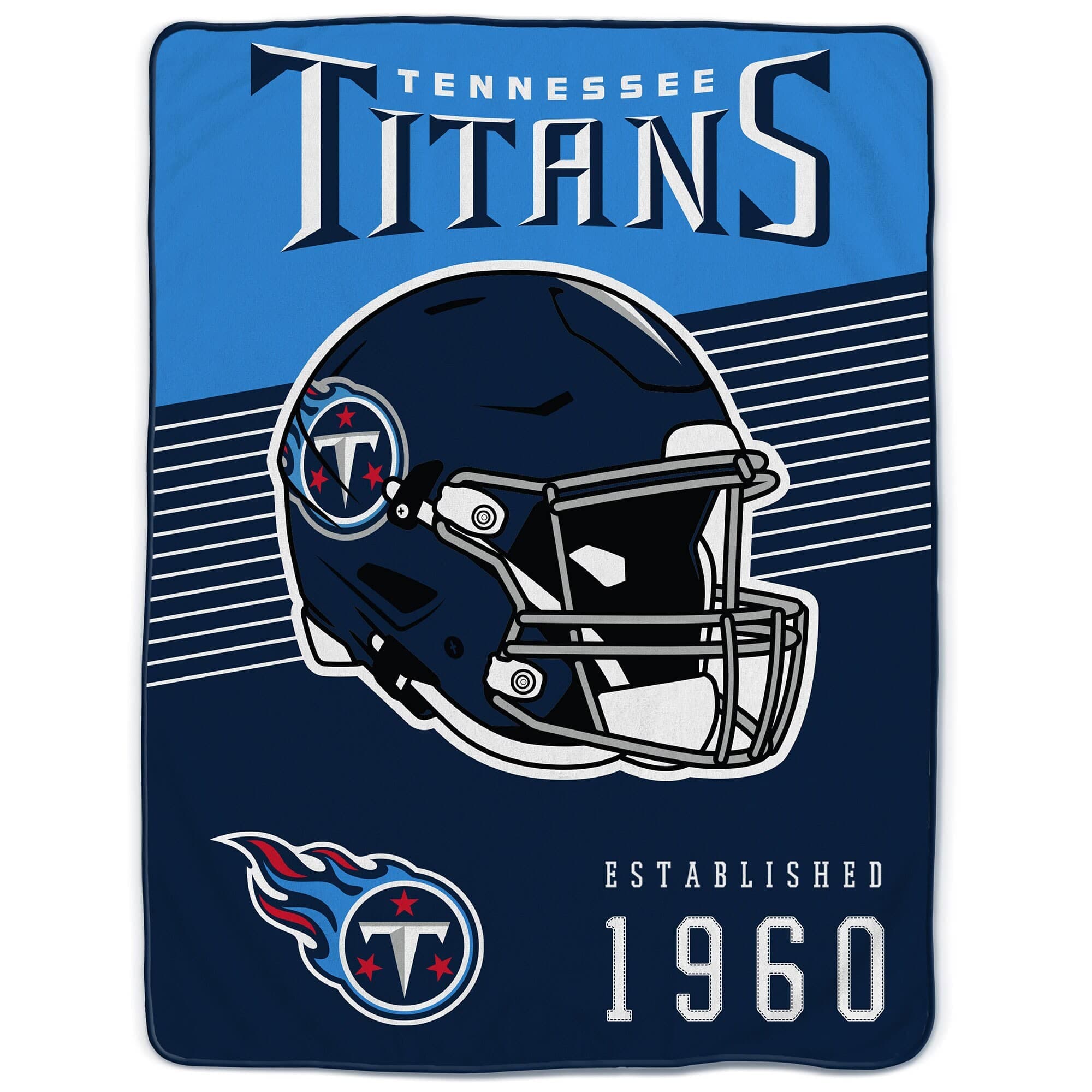 Pegasus - Tennessee Titans 60" x 80" Helmet Stripes Royal Plush Blanket - Multicolor