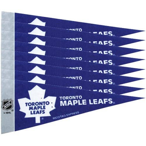 Rico Industries - Toronto Maple Leafs NHL Pennant Set - Set of 8 Mini Pennants - Multi