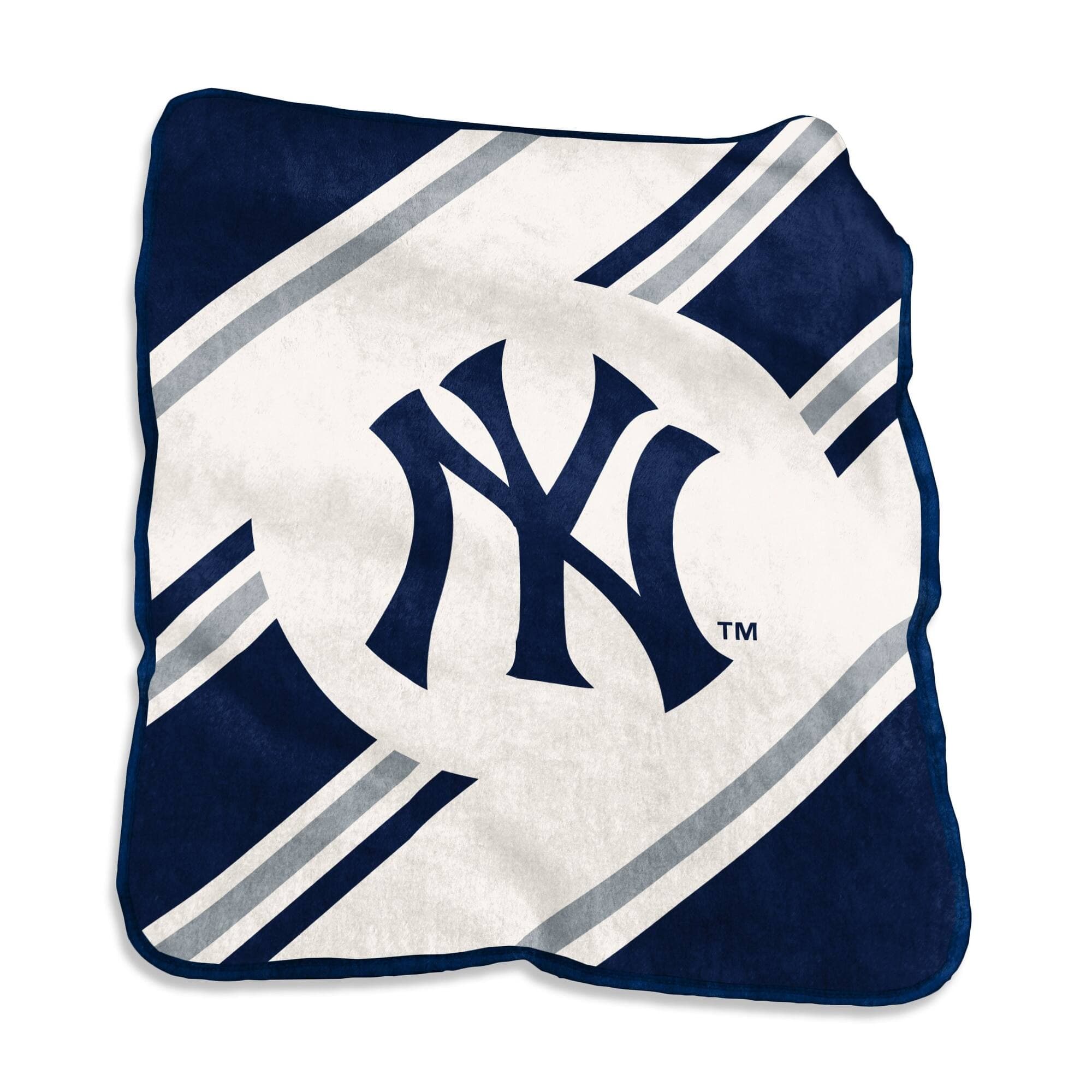 Logo Brands - New York Yankees 50" x 60" Raschel Stripe Throw Blanket - Multicolor