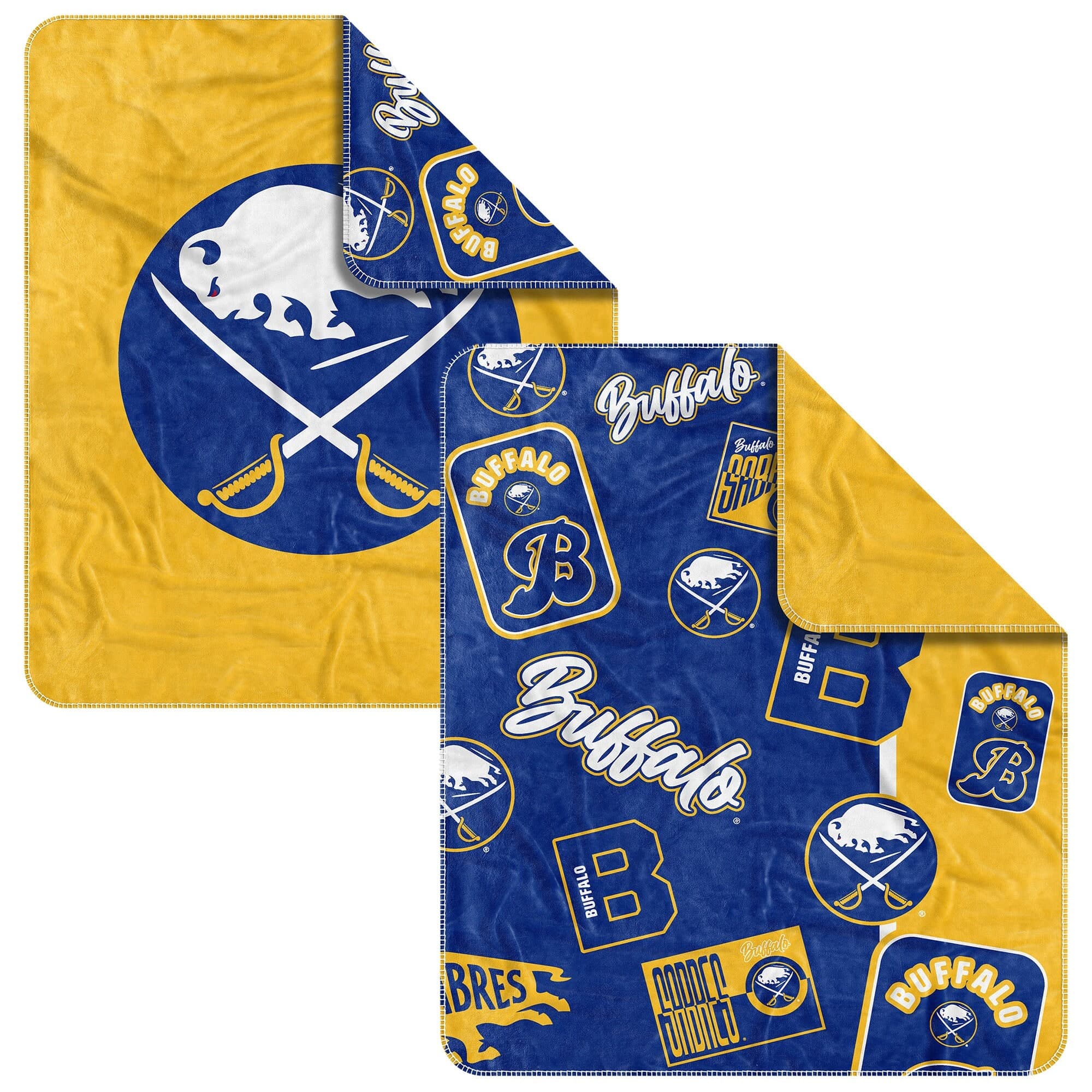 Logo Brands - Buffalo Sabres 50" x 60" Dream Weave Throw Blanket - Royal