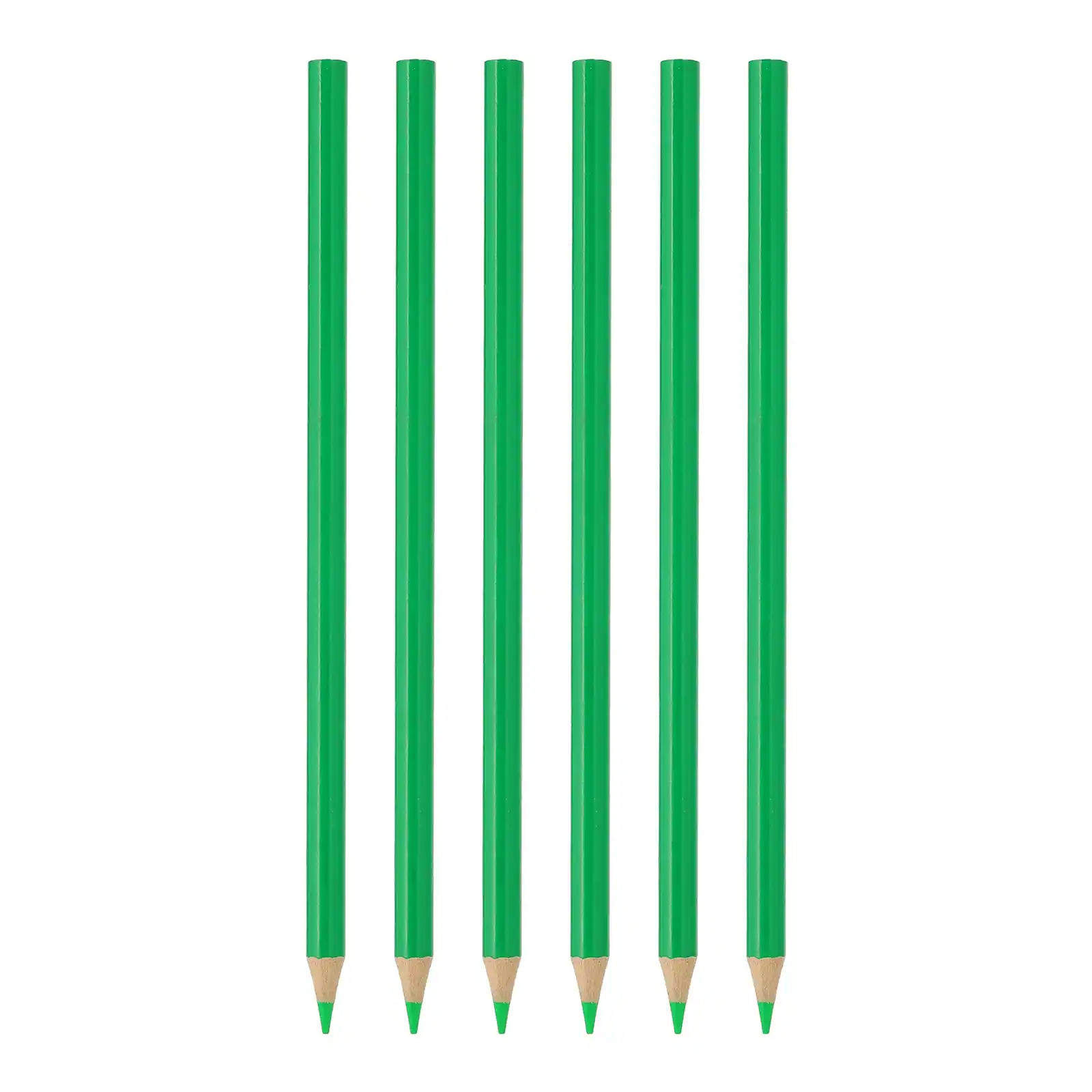 Unique Bargains - Colored Pencils Set, 6pcs Oil Color Pencils Wooden Coloring Drawing Pencil for Artists Art Painting - Green