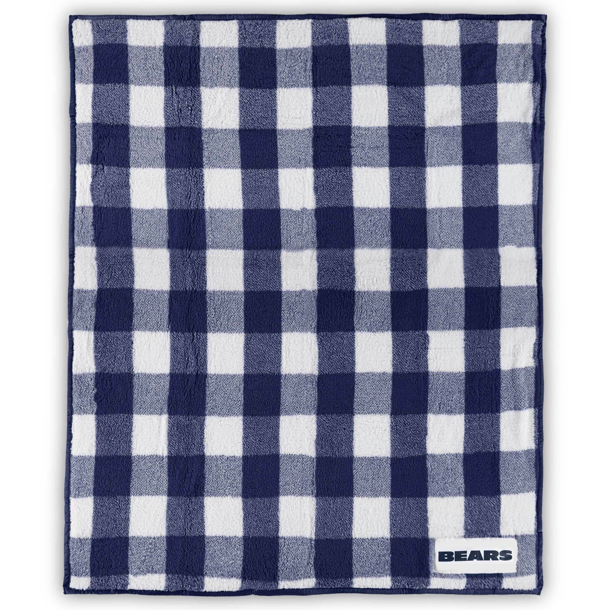 Logo Brands - Chicago Bears 50'' x 60'' Buffalo Check Frosty Fleece Blanket - Multicolor