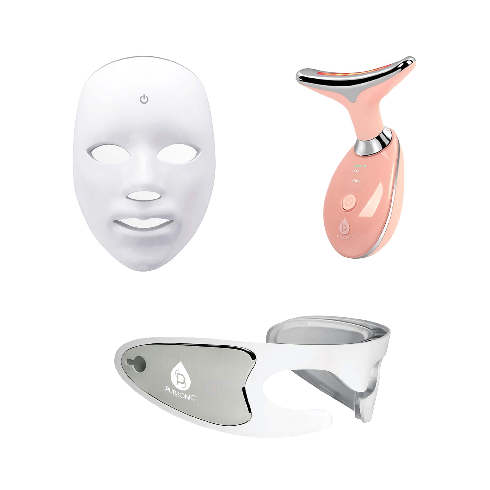 Pursonic - Ultimate LED Rejuvenation Set: Face Mask, Eye Mask & 7-in-1 Light Therapy Device