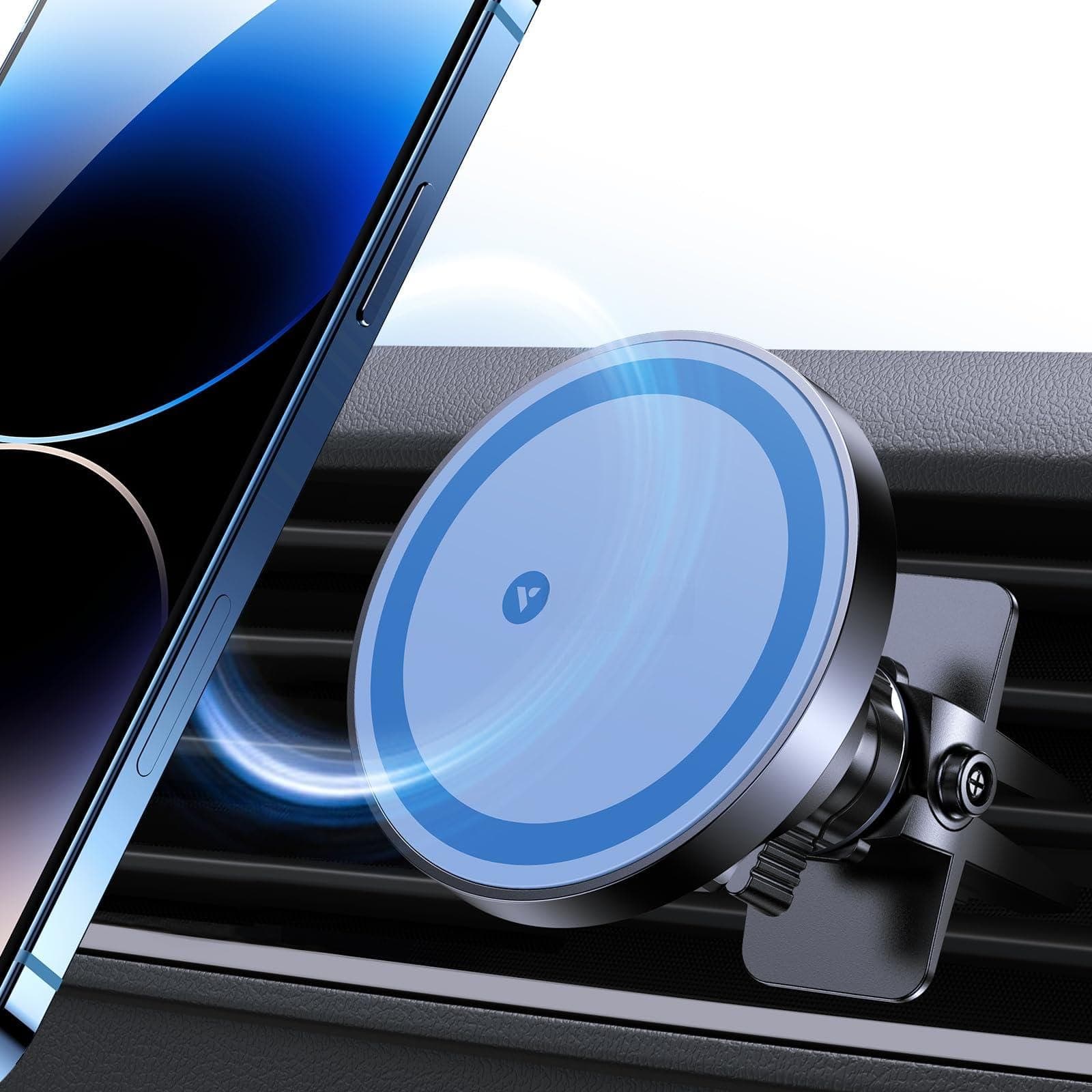 Empire DigiLabs - For Magsafe Car Mount Magnetic Phone Holder Vent 360 Adjustable Pro Max Plus Mini - Blue