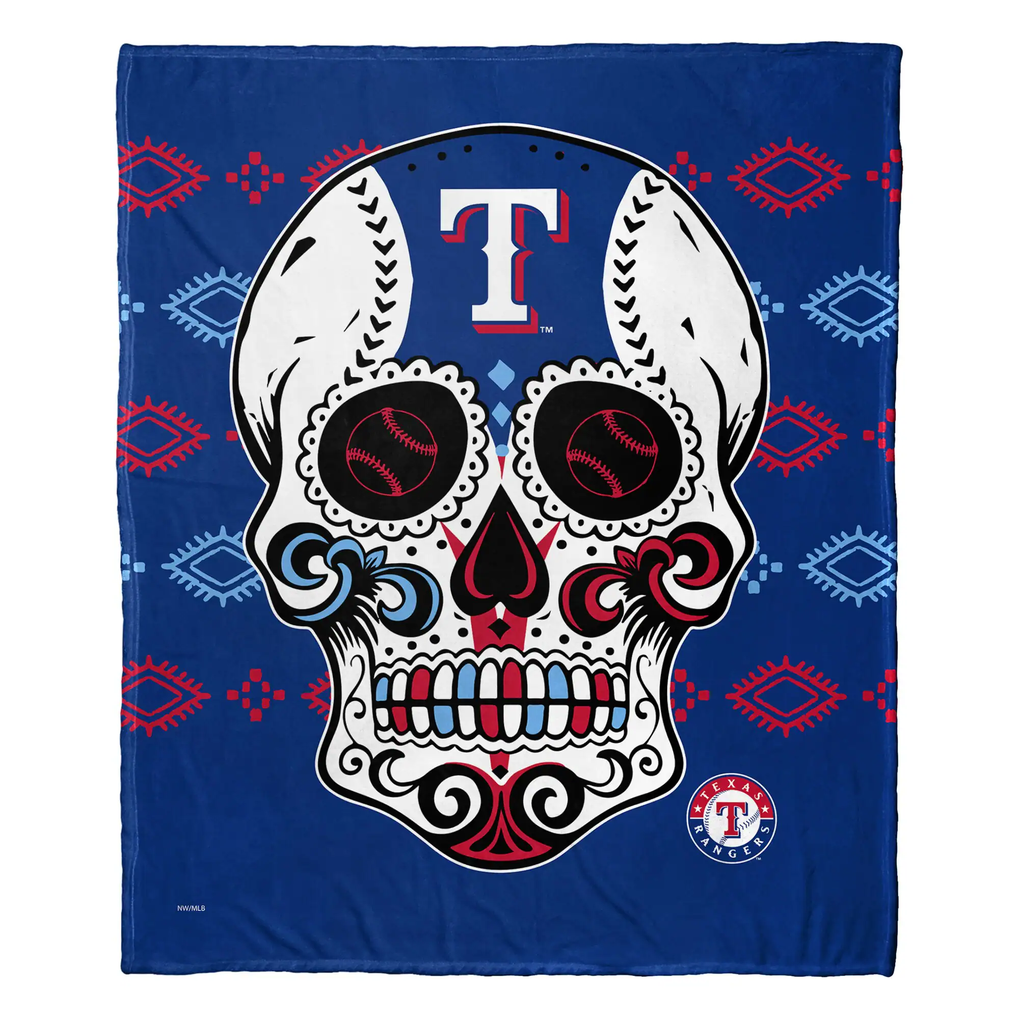Northwest - Texas Rangers 50" x 60" Candy Skull Silk Touch Throw Blanket - Multicolor