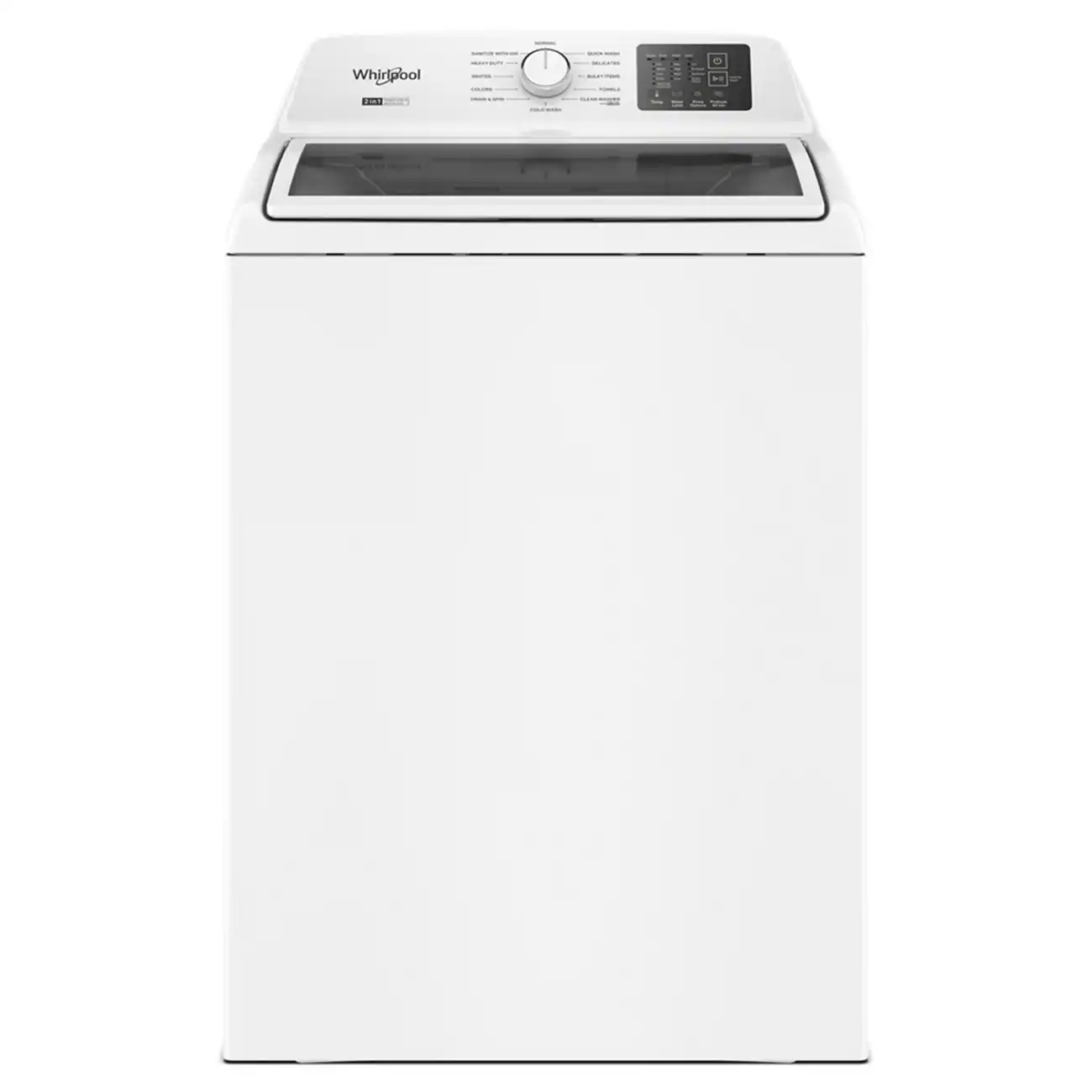 Whirlpool - 4.3 Cu. Ft. High-Efficiency Top Load Washer with 2-in-1 Removable Agitator and Soft Close Glass Lid - White