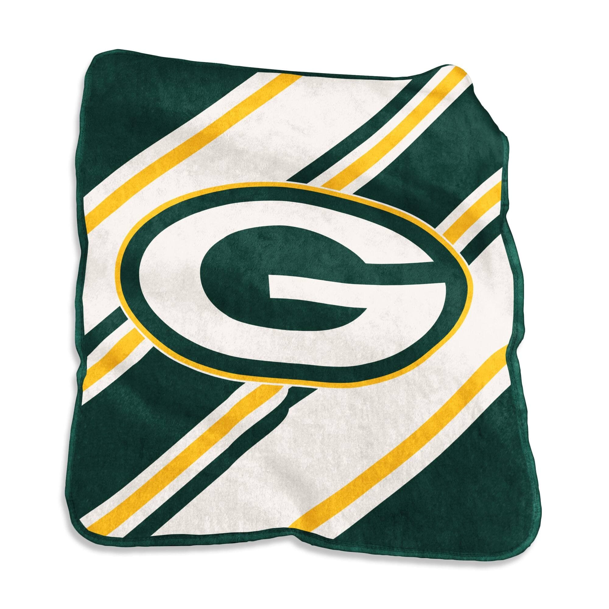 Logo Brands - Green Bay Packers 50" x 60" Raschel Stripe Throw Blanket - Multicolor