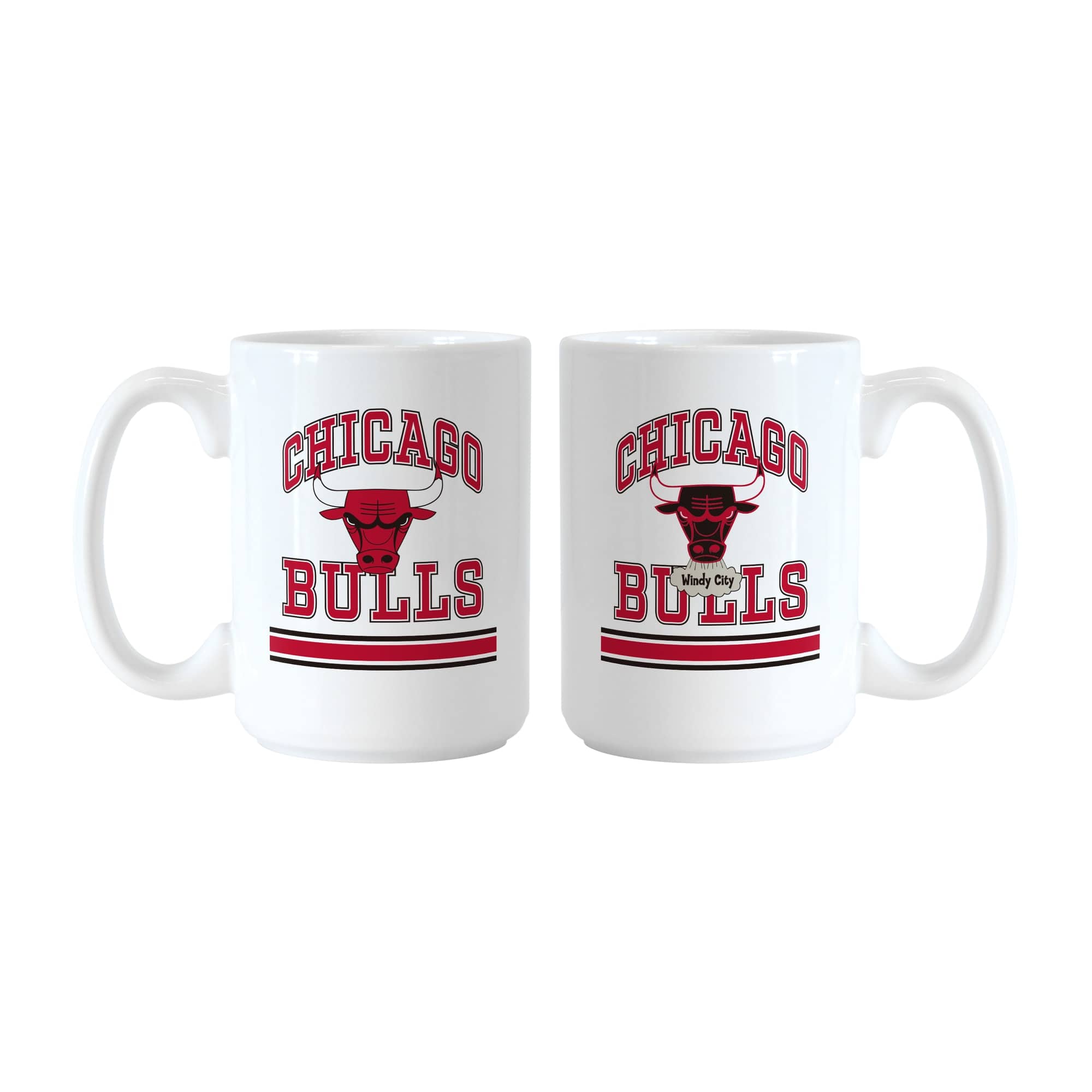Logo Brands - Chicago Bulls 15oz. Current & Throwback Mug Set - Multicolor