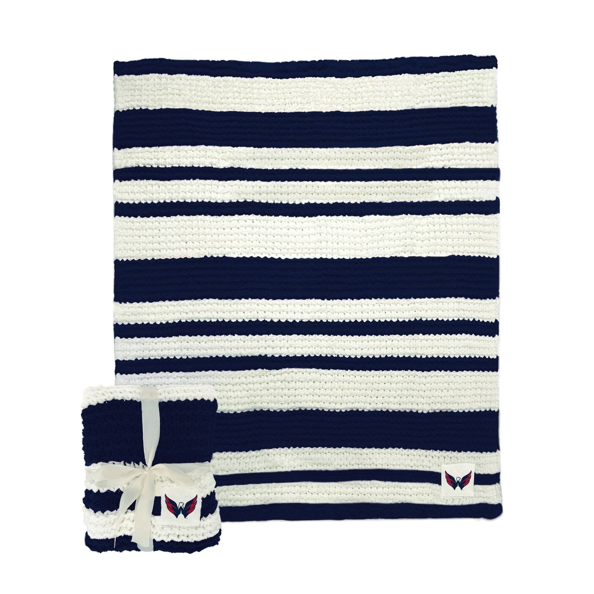 Logo Brands - Washington Capitals 50" x 60" Cable-Knit Throw Blanket - Multicolor