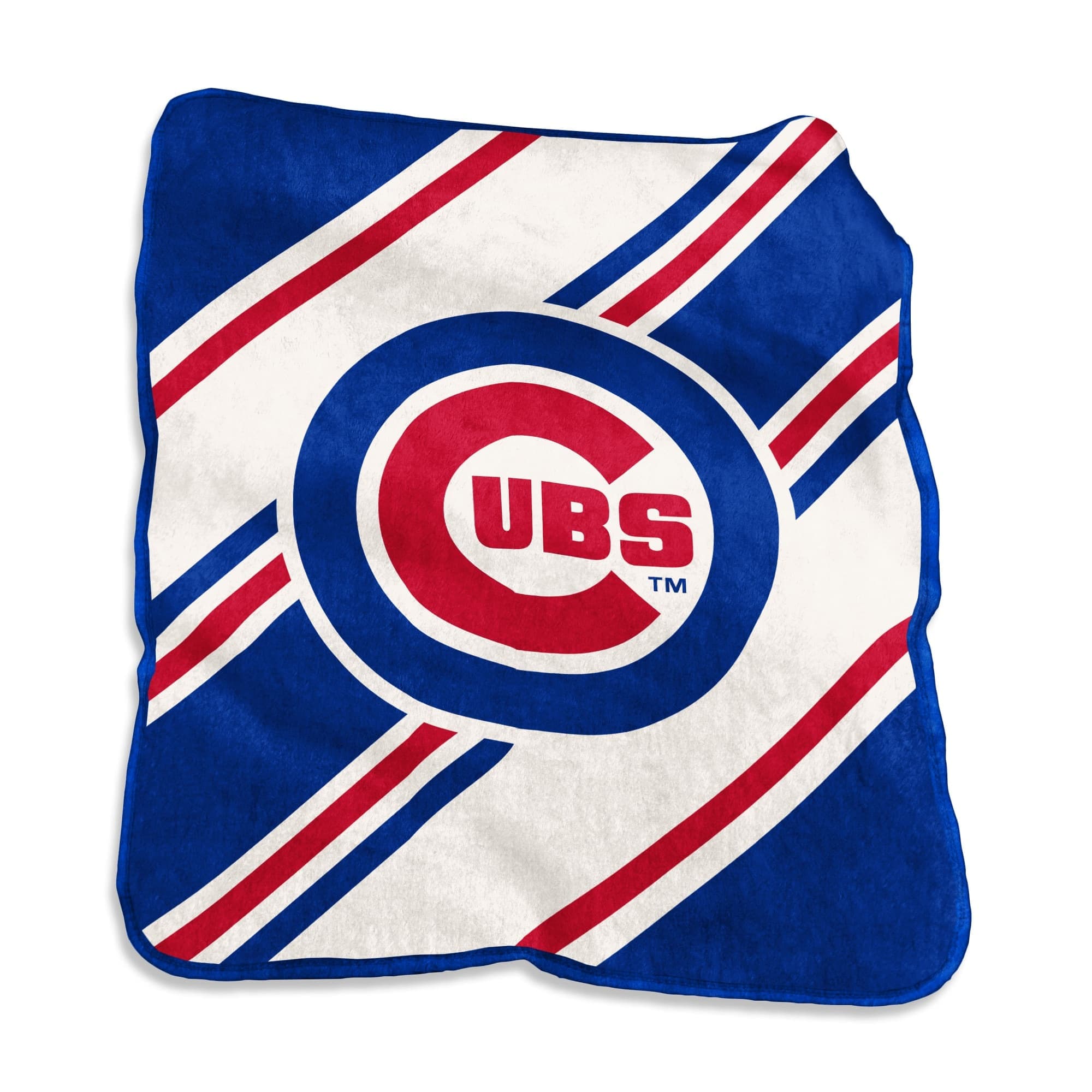 Logo Brands - Chicago Cubs 50" x 60" Raschel Stripe Throw Blanket - Multicolor