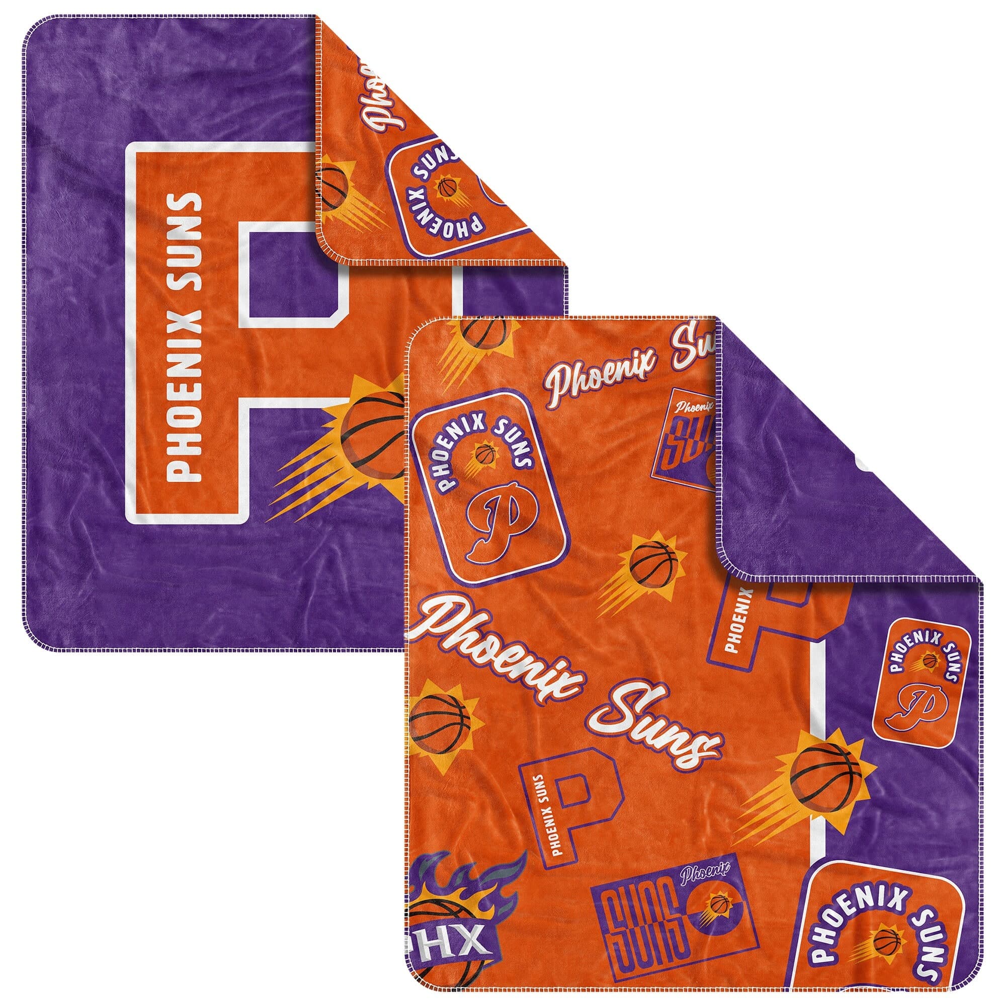 Logo Brands - Phoenix Suns 50- x 60- Dream Weave Throw Blanket - Orange