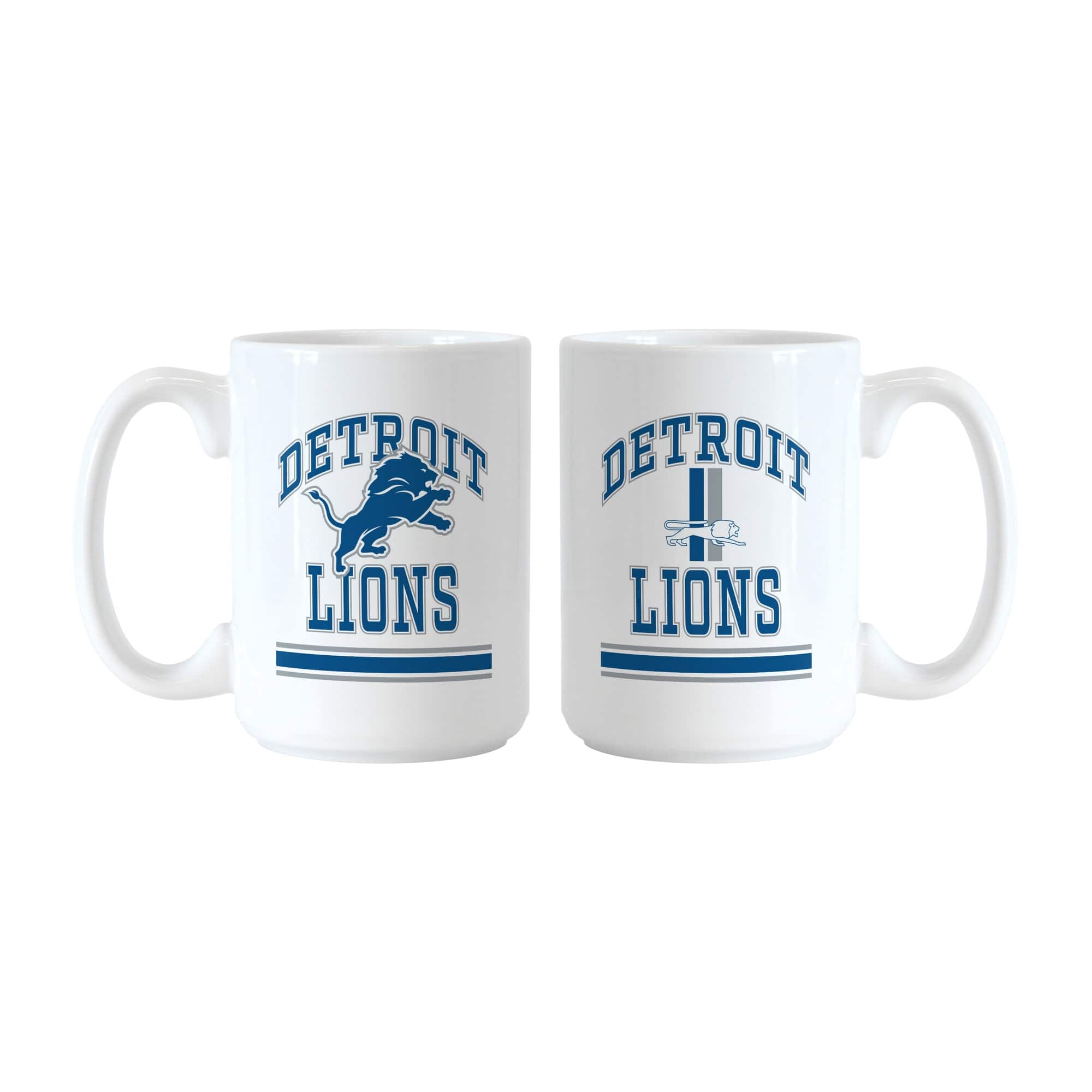 Logo Brands - Detroit Lions 15oz. Current & Throwback Mug Set - Multicolor