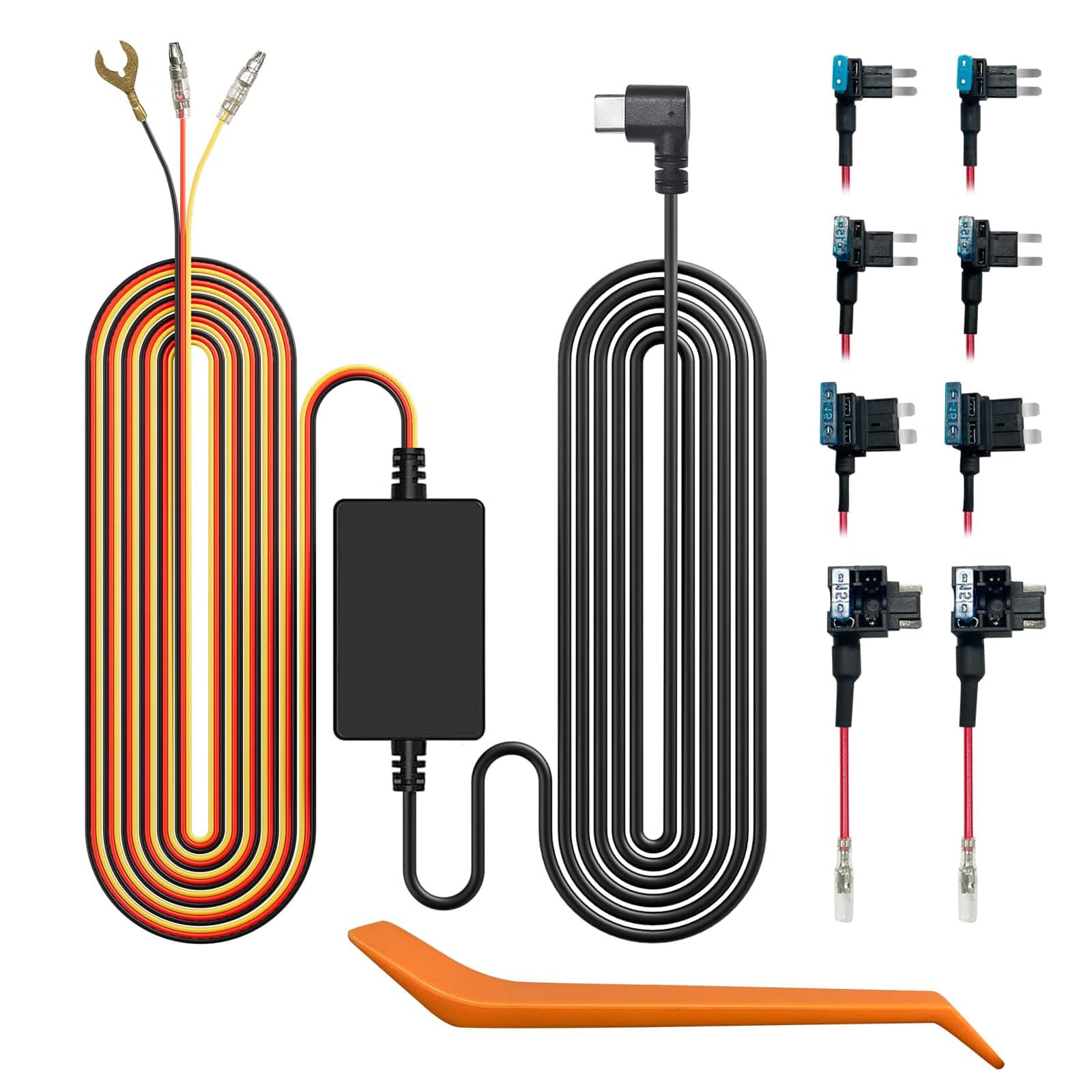 USB C 4A Acc Hardwire Kit 11.48ft for All WOLFBOX Dash Cams - Black
