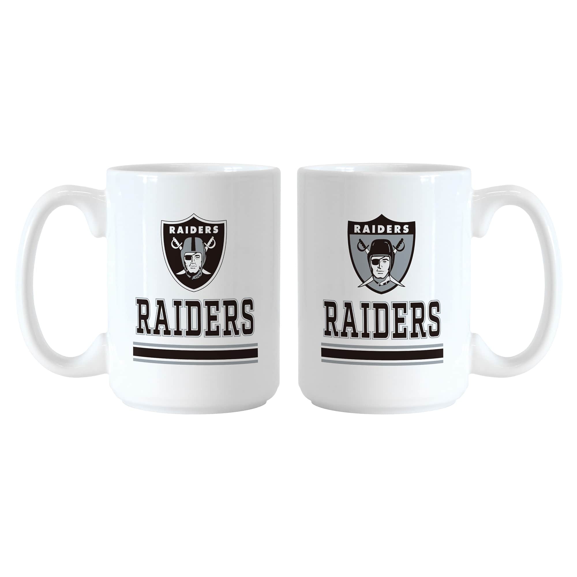 Logo Brands - Las Vegas Raiders 15oz. Current & Throwback Mug Set - Multicolor