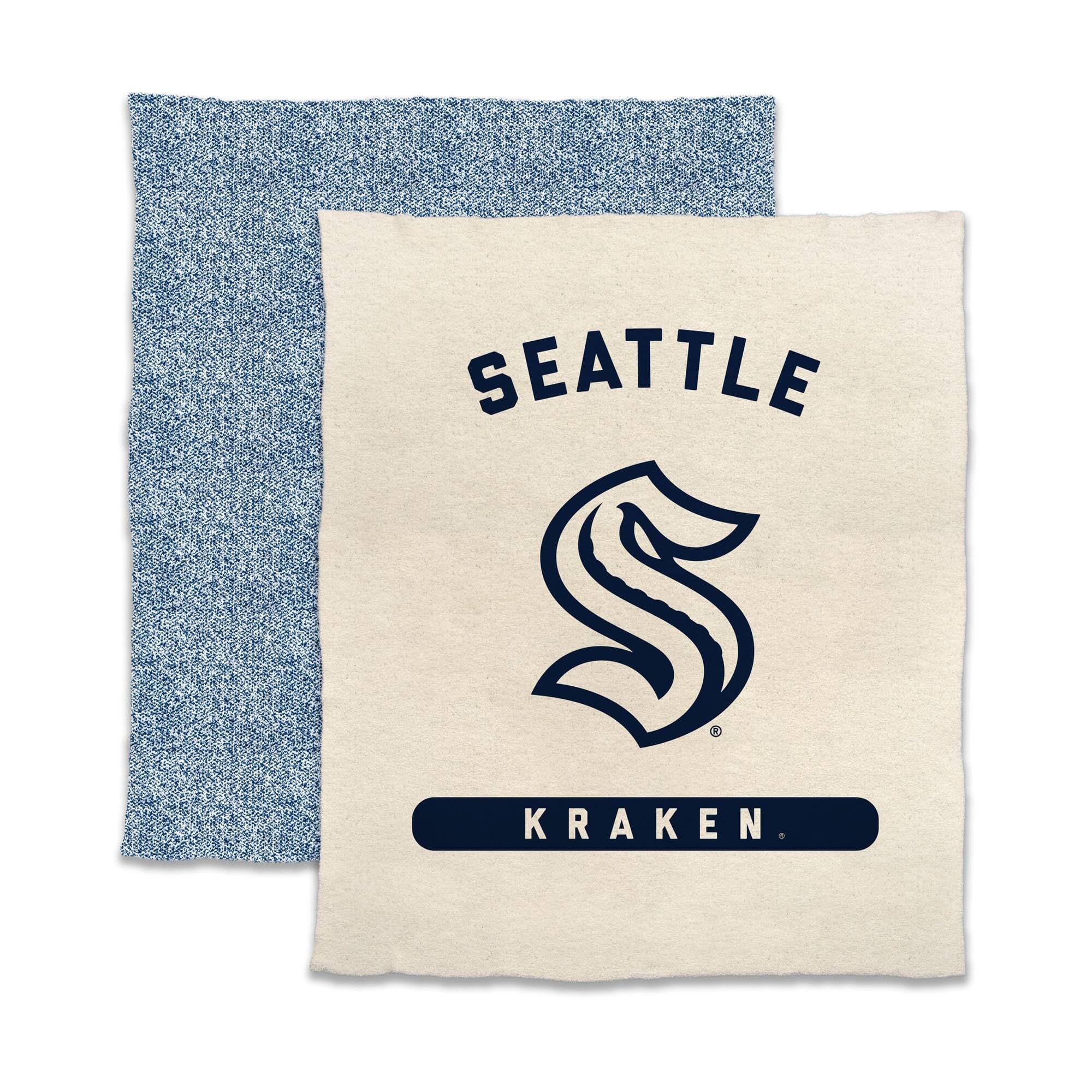 Logo Brands - Seattle Kraken 50- x 60- Luxe Dreams Throw Blanket - Oatmeal