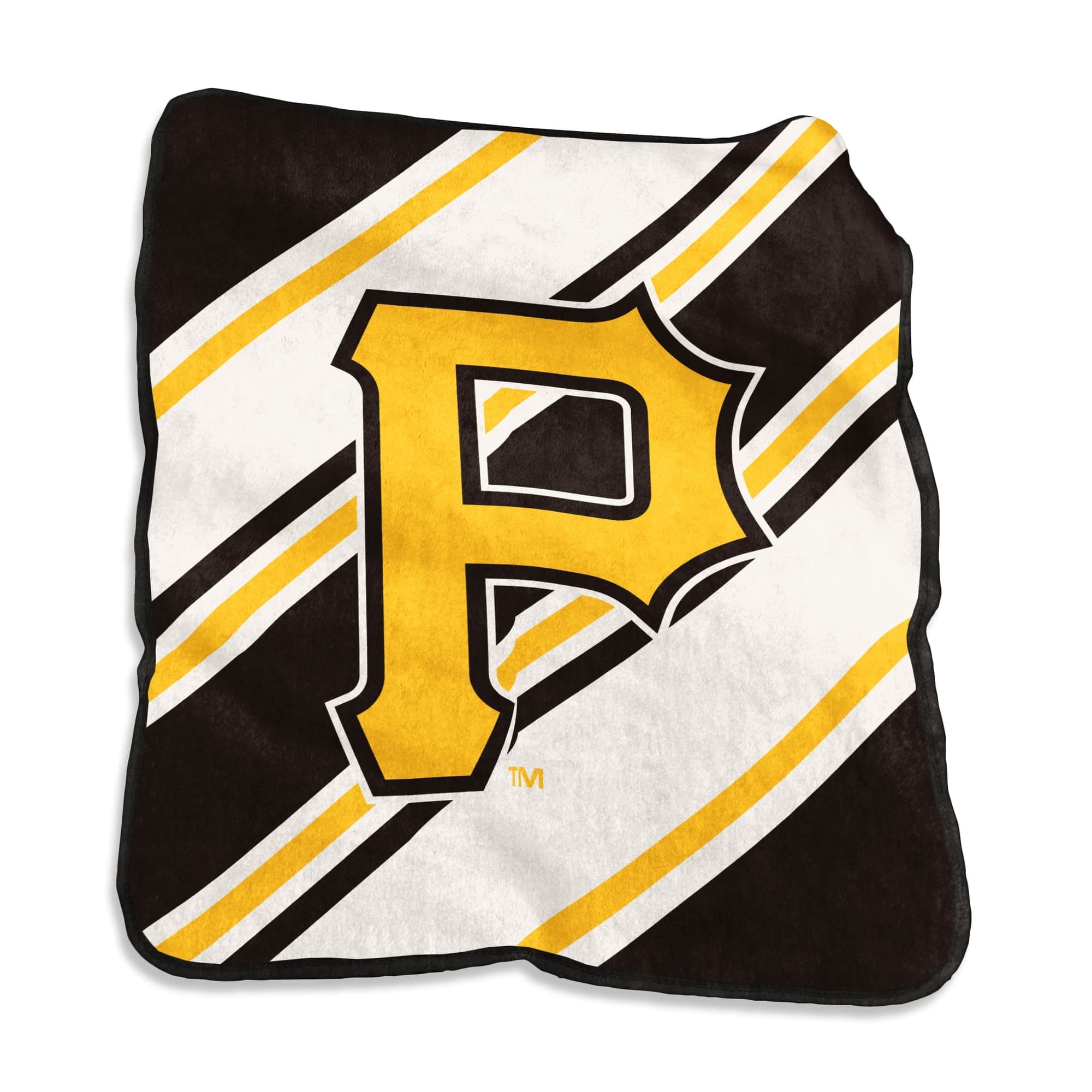 Logo Brands - Pittsburgh Pirates 50" x 60" Raschel Stripe Throw Blanket - Multicolor