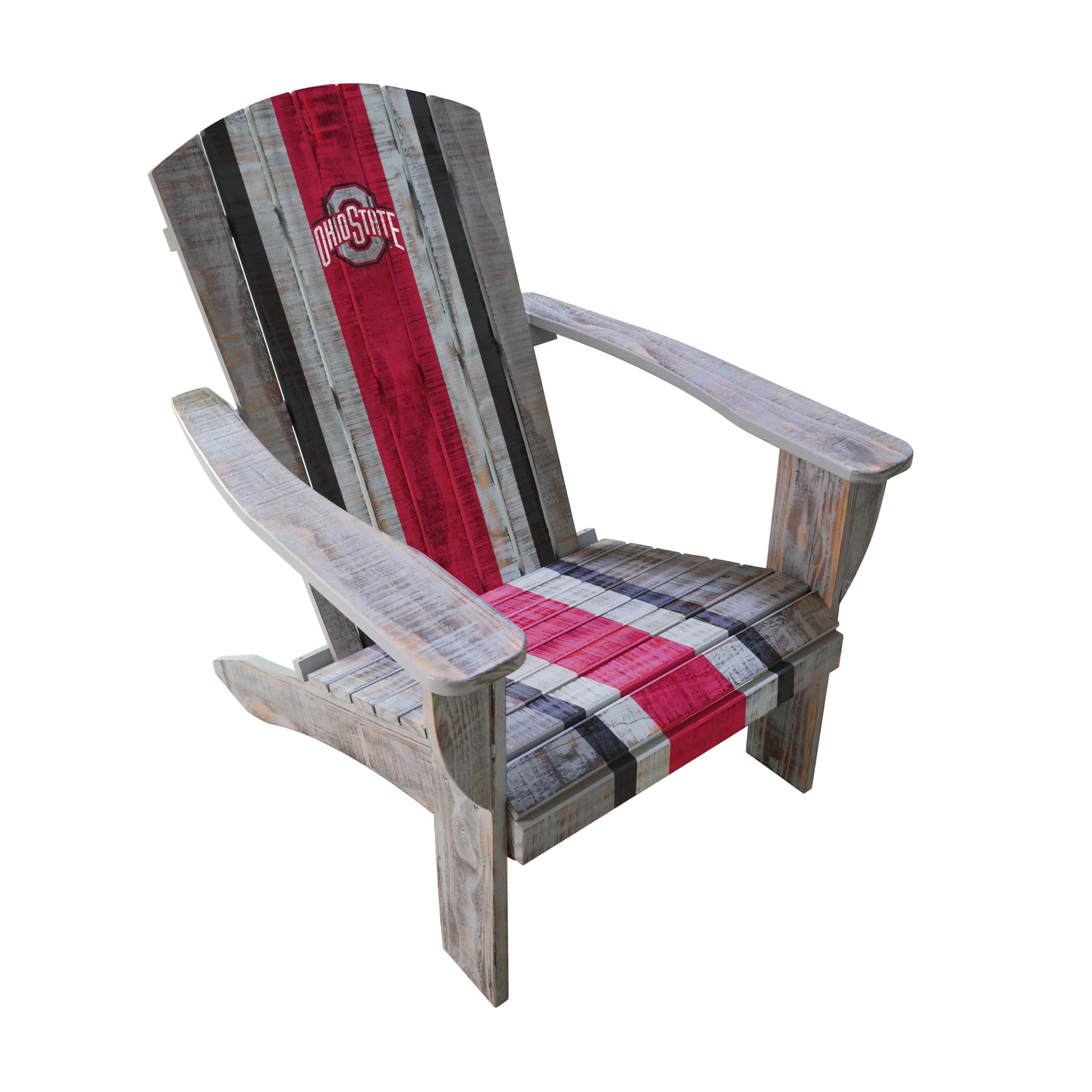 Imperial - Ohio State Buckeyes Distressed Wood Adirondack Chair - Gray