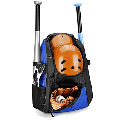 Stamp n Camp - Baseball Backpack Softball Bag For & Breathable T-ball Equipment Gear - Blue