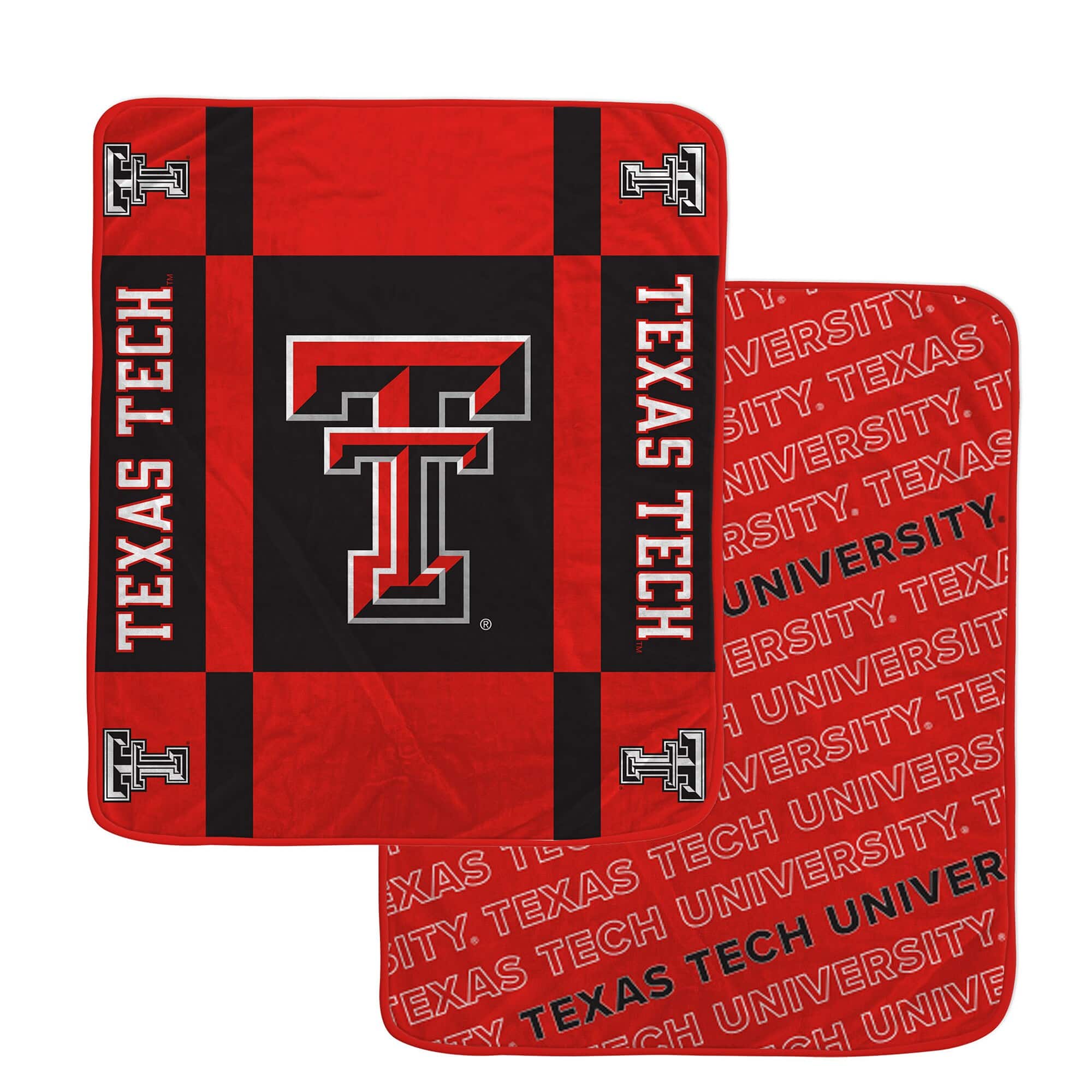 Pegasus - Texas Tech Red Raiders 60" x 70" Reverse Block Wordmark Double-Sided Ultra Cozy Blanket - Multicolor