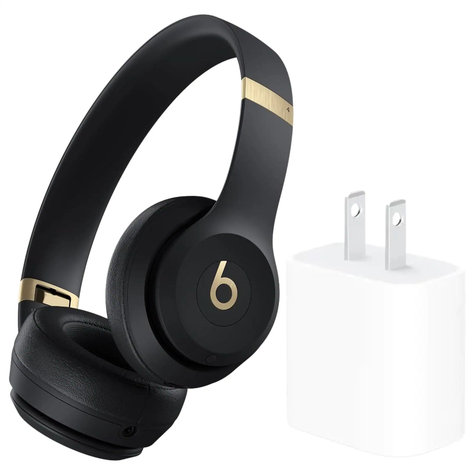 Beats - Solo 4 True Wireless On-Ear Headphones + Power Adapter - Black
