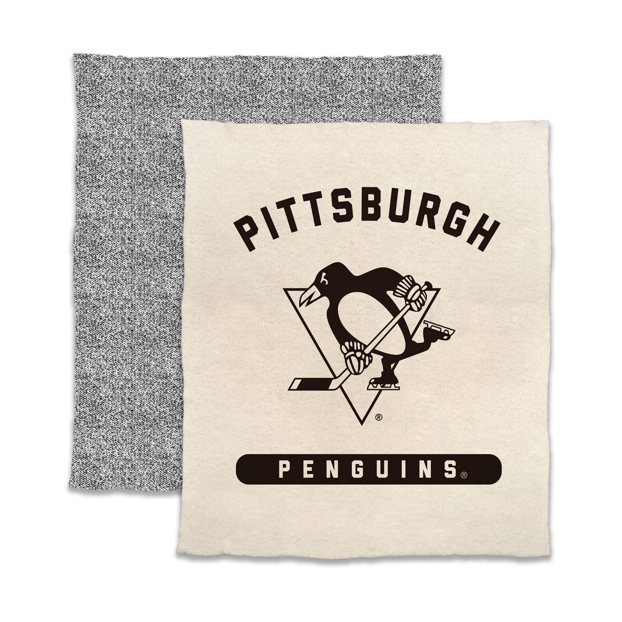 Logo Brands - Pittsburgh Penguins 50- x 60- Luxe Dreams Throw Blanket - Oatmeal
