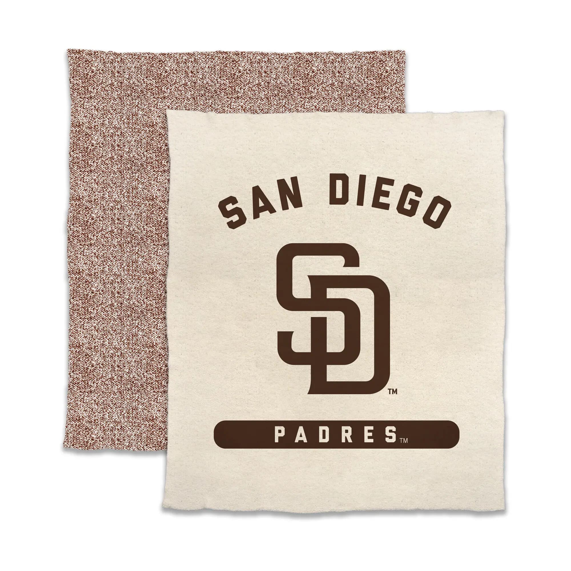 Logo Brands - San Diego Padres 50- x 60- Luxe Dreams Throw Blanket - Oatmeal