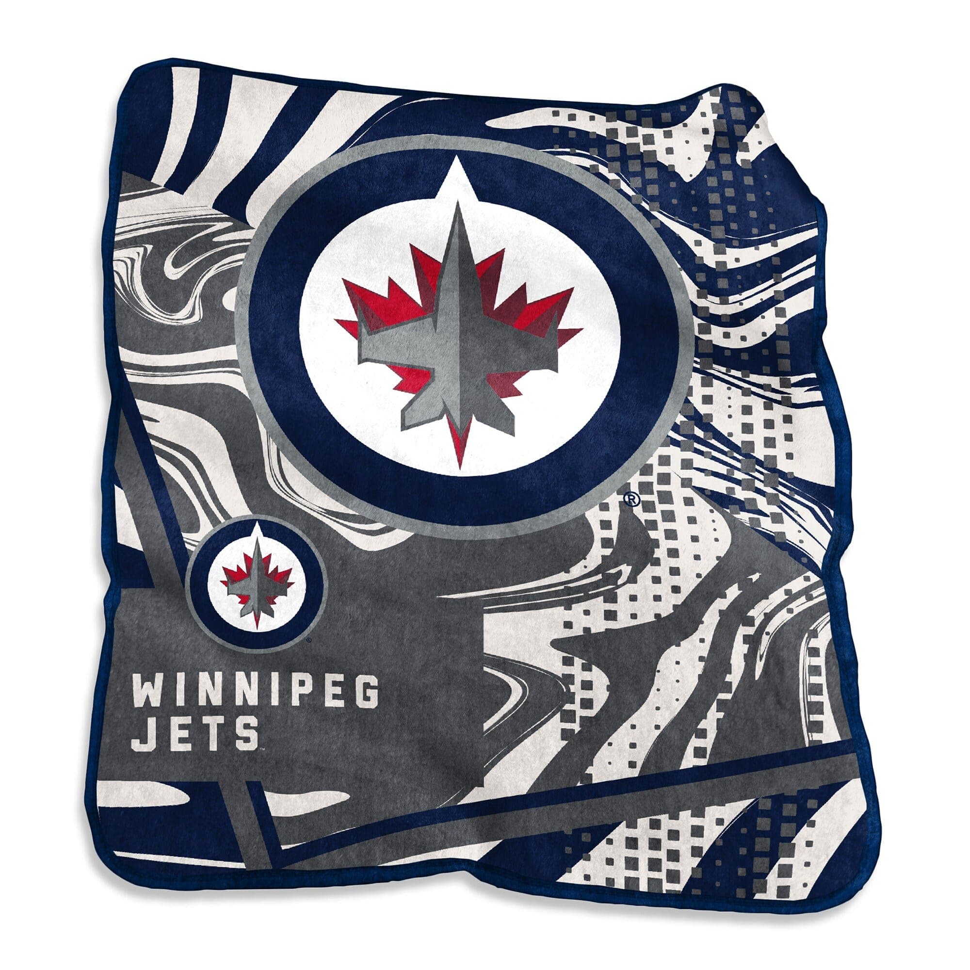 Logo Brands - Winnipeg Jets 50" x 60" Swirl Raschel Throw Blanket - Multicolor