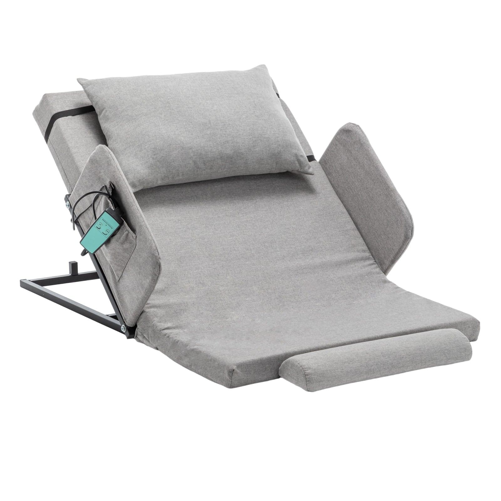 Ecooso - Electric Adjustable Bed Backrest with Safety Rails, 300 lbs Capacity, 4-68° Lift, Washable Cover, for Elderly, Pregnancy - Gray