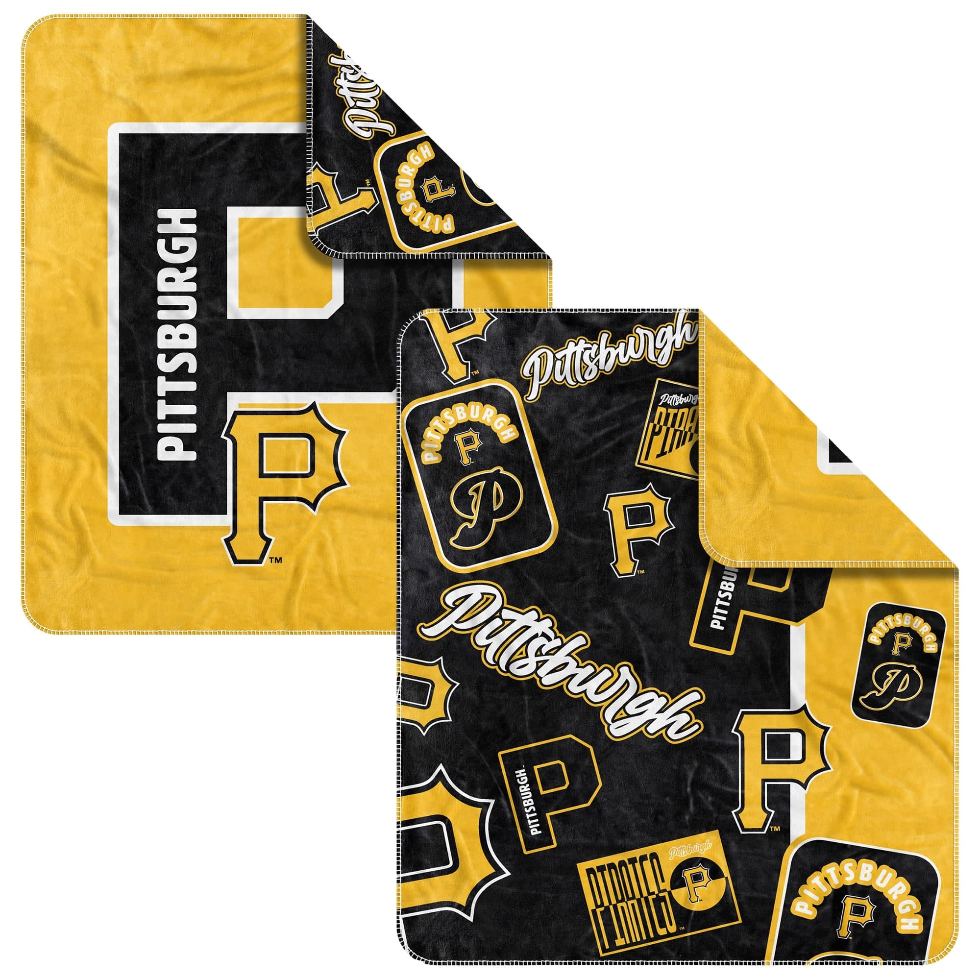 Logo Brands - Pittsburgh Pirates 50" x 60" Dream Weave Throw Blanket - Black