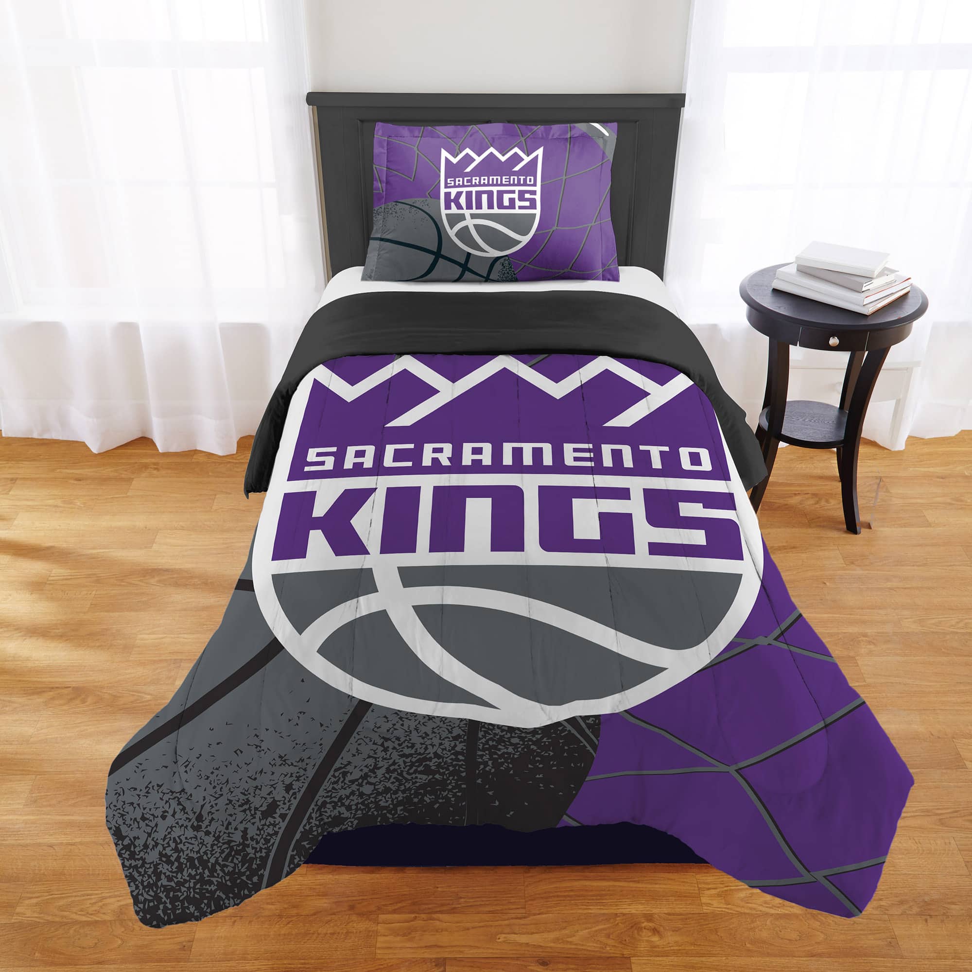 Sweet Home Collection - NBA Sacramento Kings Comforter & Pillow Sham Set- Twin/Twin XL - Multicolored