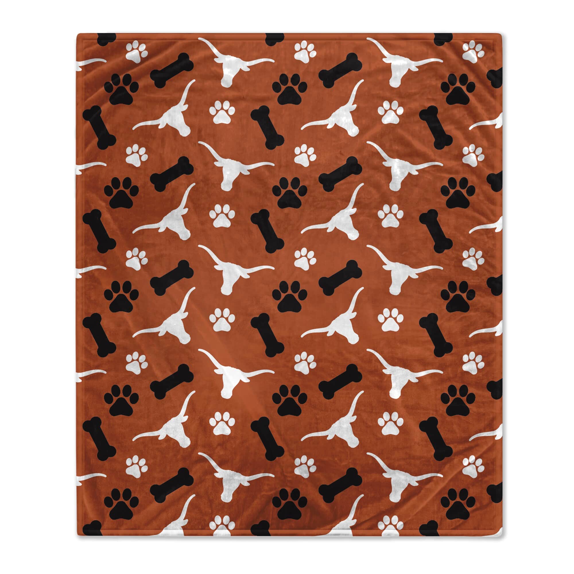 Pegasus - Texas Longhorns 40" x 50" Lightweight Bones Flannel Fleece Pet Blanket - Orange