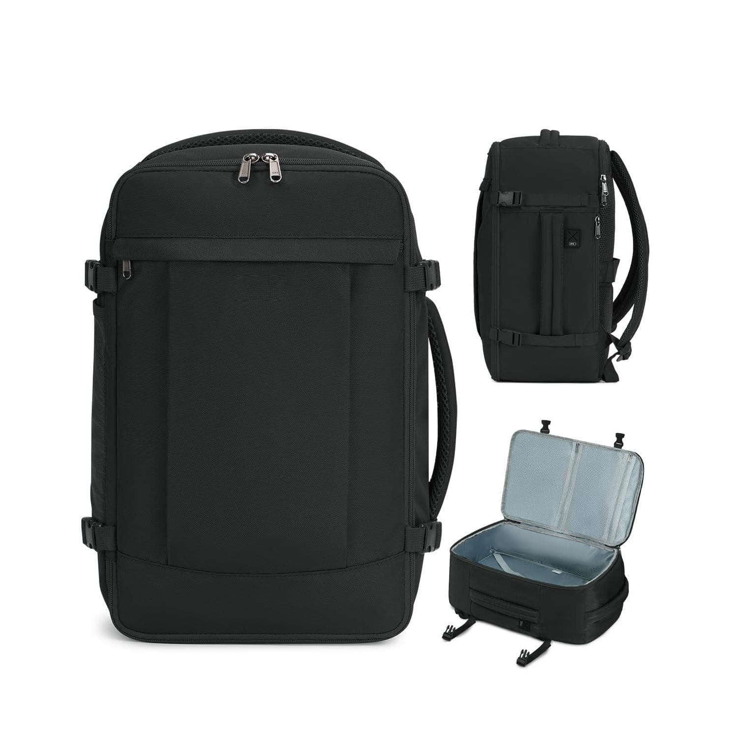 Live At Space - Travel Backpack For Men Women Carry On With Usb Charging Hole Spirit Airlines Personal Item Bag Flight Approved 15 6 - Black-18 inch underseat