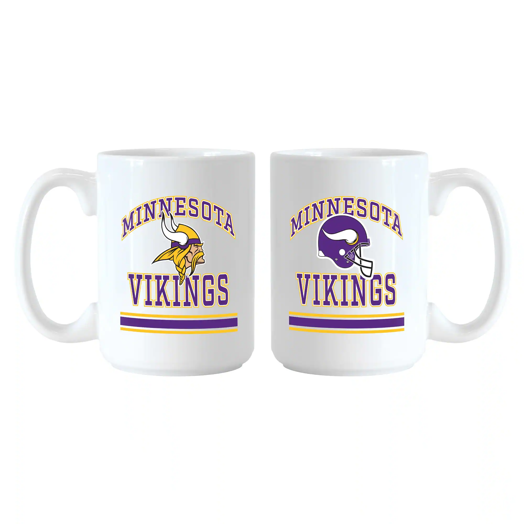 Logo Brands - Minnesota Vikings 15oz. Current & Throwback Mug Set - Multicolor