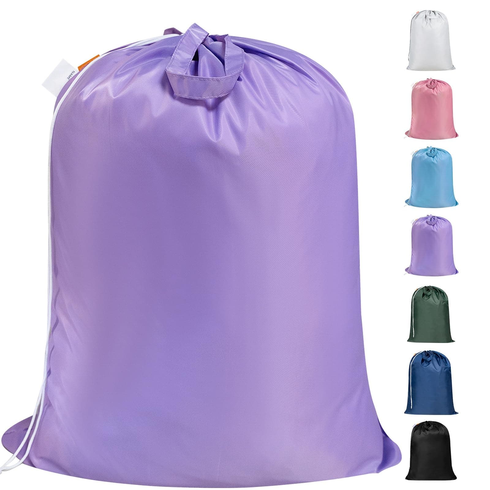 Cozy Serene - Extra Heavy Duty Large Backpack Laundry Bag With Comfortable Padded Shoulder Straps 4 Pockets Sturdy Durable Clothes - Purple-21" x 24" | 2 Pack
