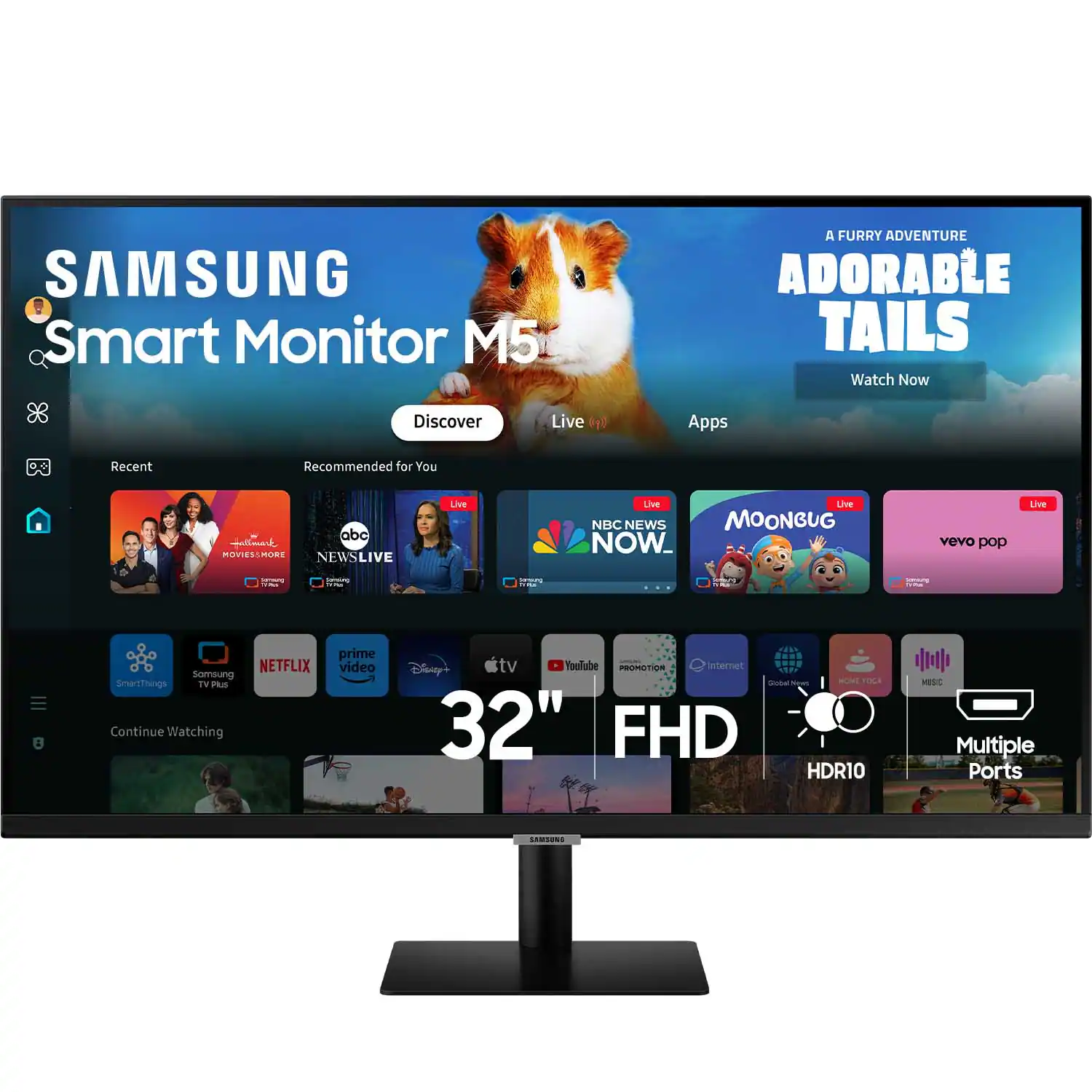 Samsung - M50D 32" LED FHD 60Hz 4ms Smart Monitor with HDR 10 (HDMI, USB) - Black