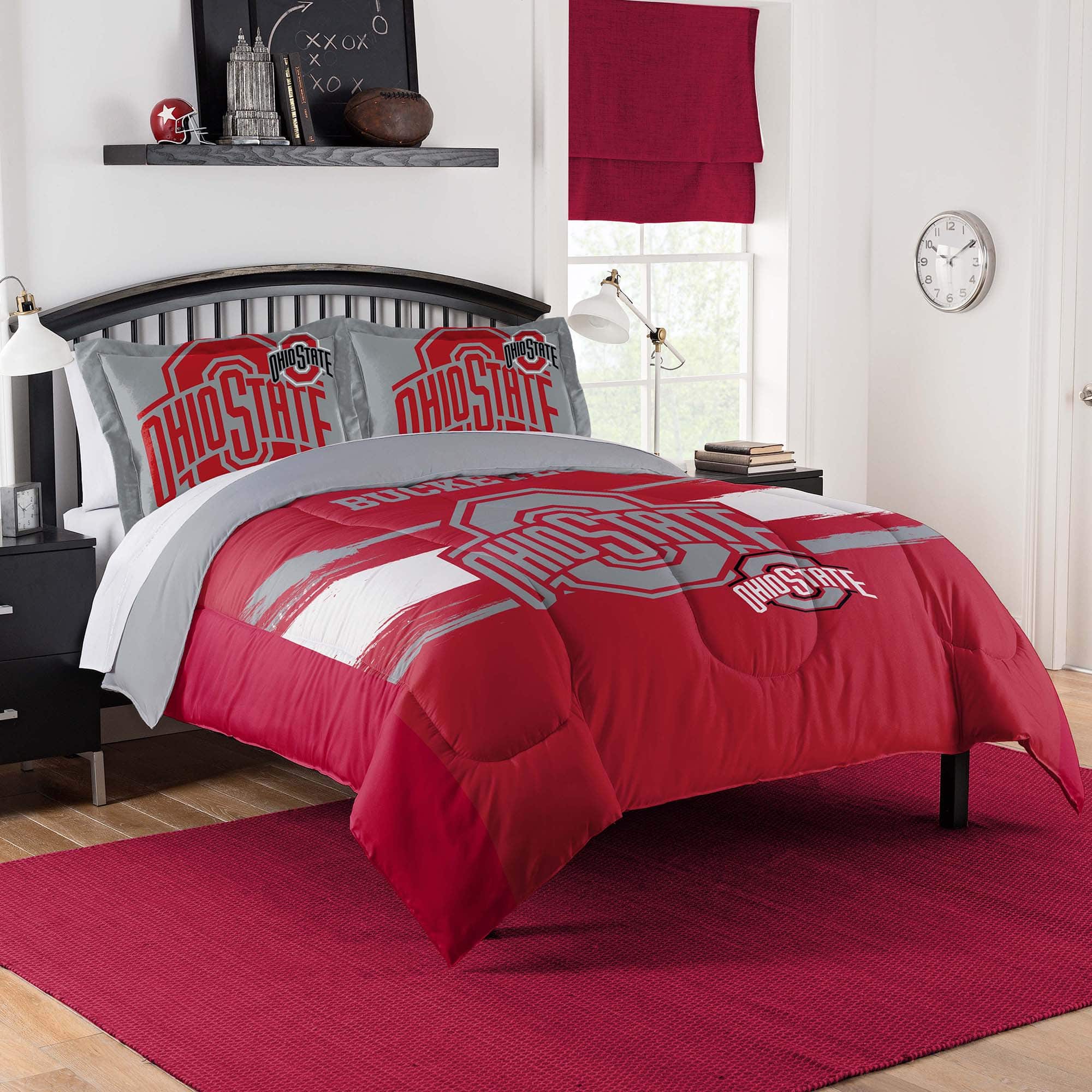Sweet Home Collection - NCAA Ohio State Buckeyes Comforter & Pillow Sham Set- Full/Queen - Multicolored