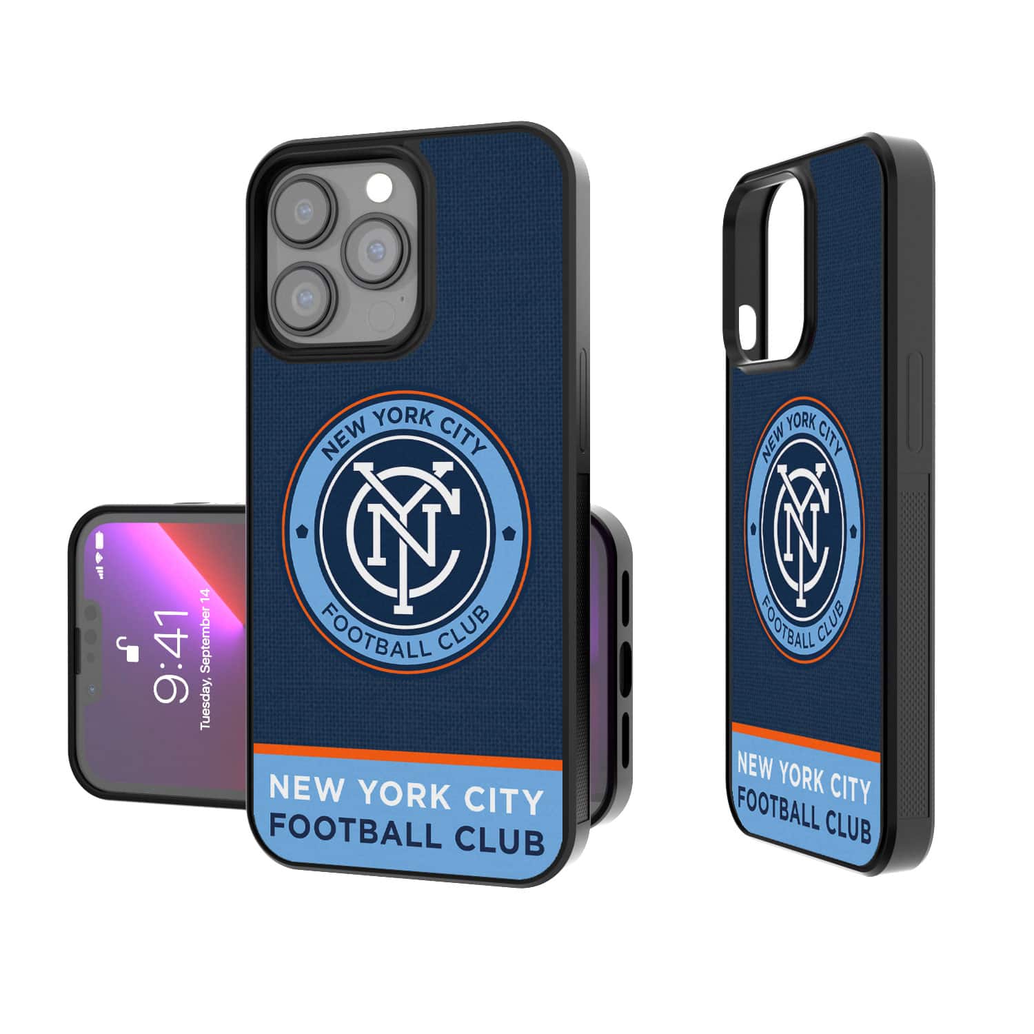 Keyscaper - MLS - New York City FC iPhone Endzone Design Bump Case - 14 Pro - Multicolor