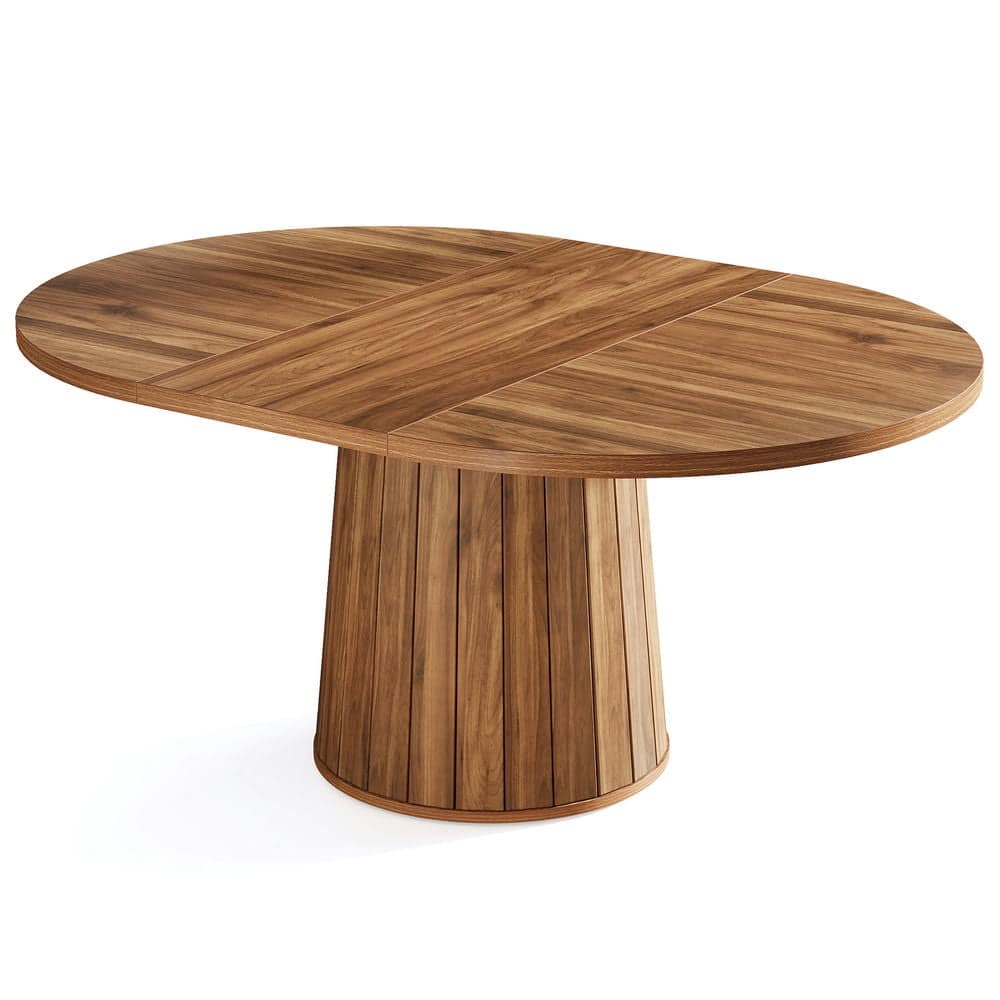 Kadyn - Study Writing Desk, Computer Desk,55" Oval Meeting Table, Wood Conference Table For 6 People - Rustic Brown