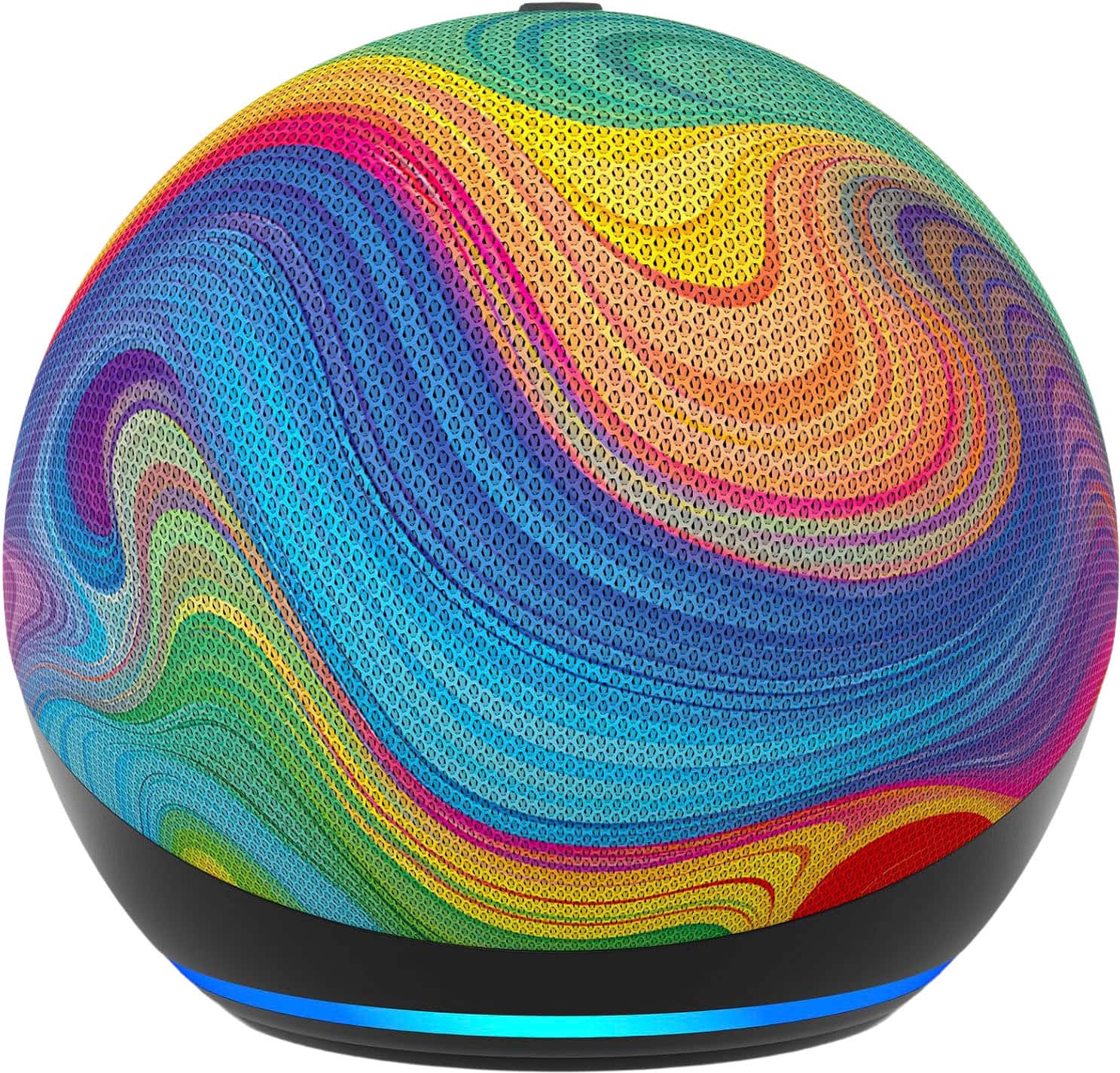 Echo Dot Kids with Alexa (newest model), Designed for kids, w/ parental controls, Includes 1 Year of Amazon Kids+ - Rainbow Swirl