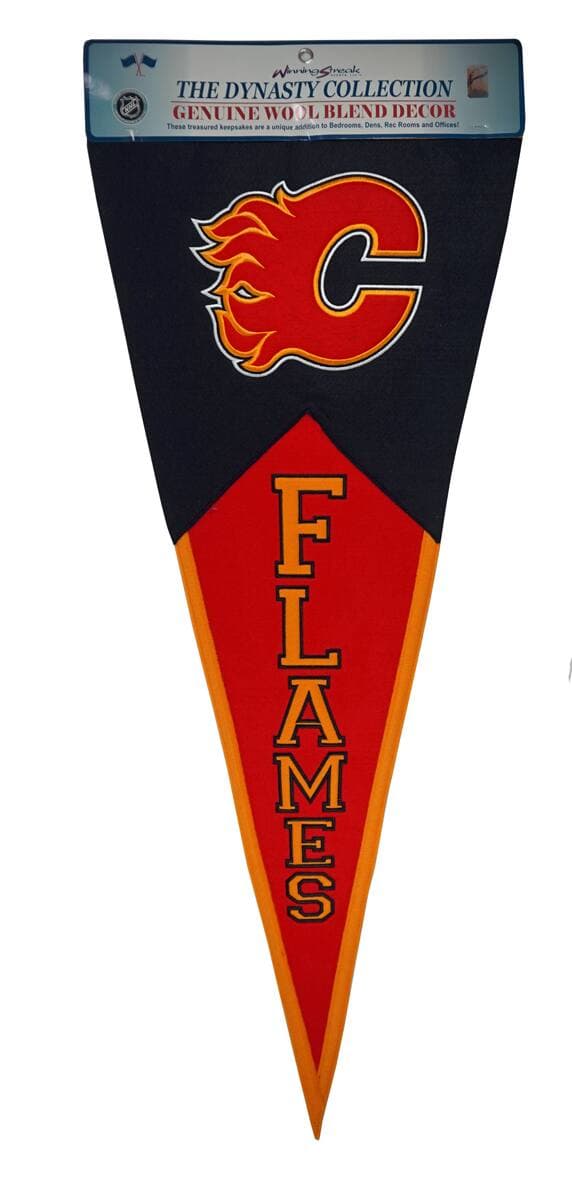 Winning Streak Sports - Calgary Flames NHL GIANT SIZE Pennant 17x40 Wool Pennant - Multi