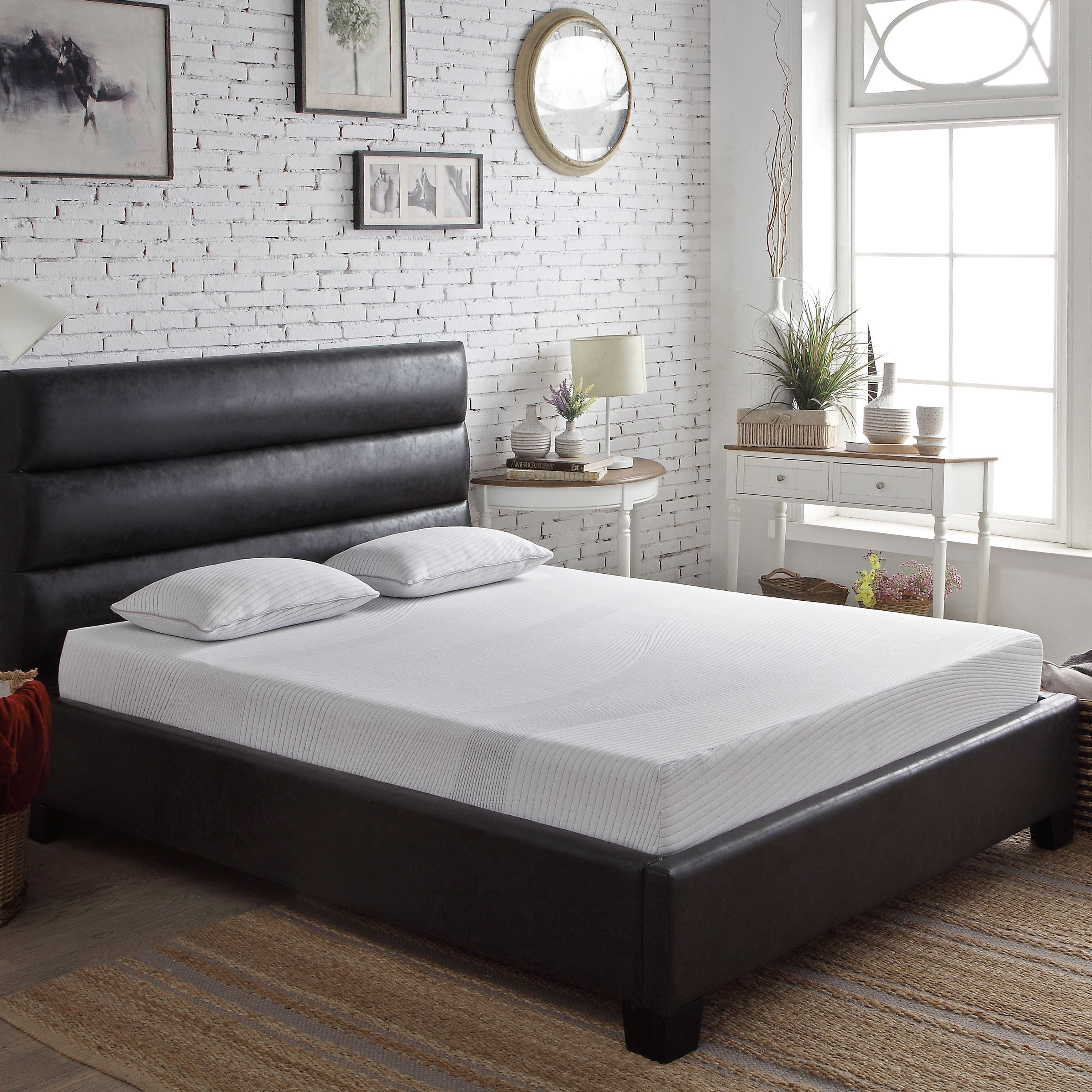 Glintex - Twin 8 Inch Cooling Copper Infused Memory Foam Mattress for Kids - White