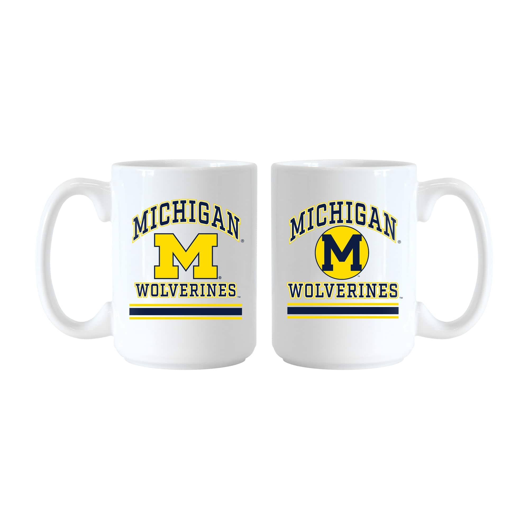 Logo Brands - Michigan Wolverines 15oz. Current & Throwback Mug Set - Multicolor