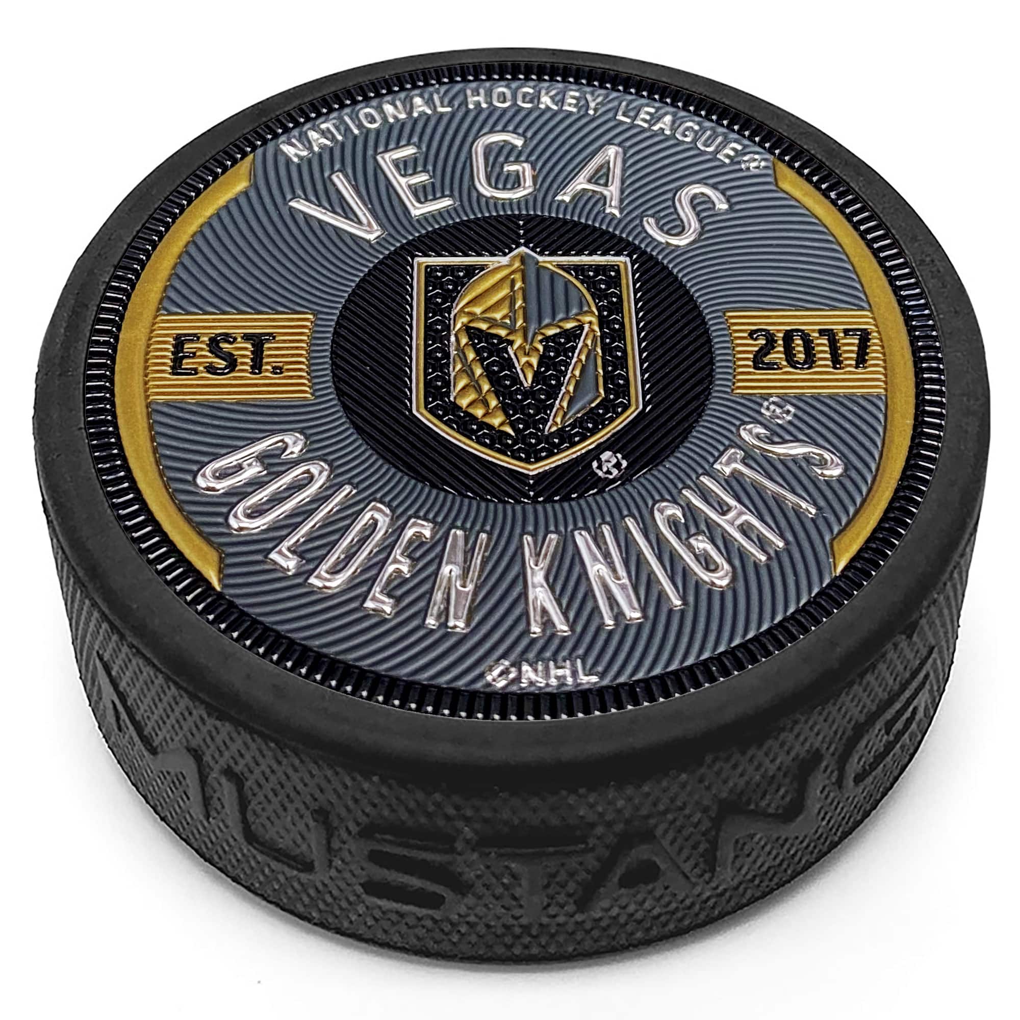 Mustang Drinkware - Vegas Golden Knights 3'' Trimflexx Gear Design Puck - Multicolor