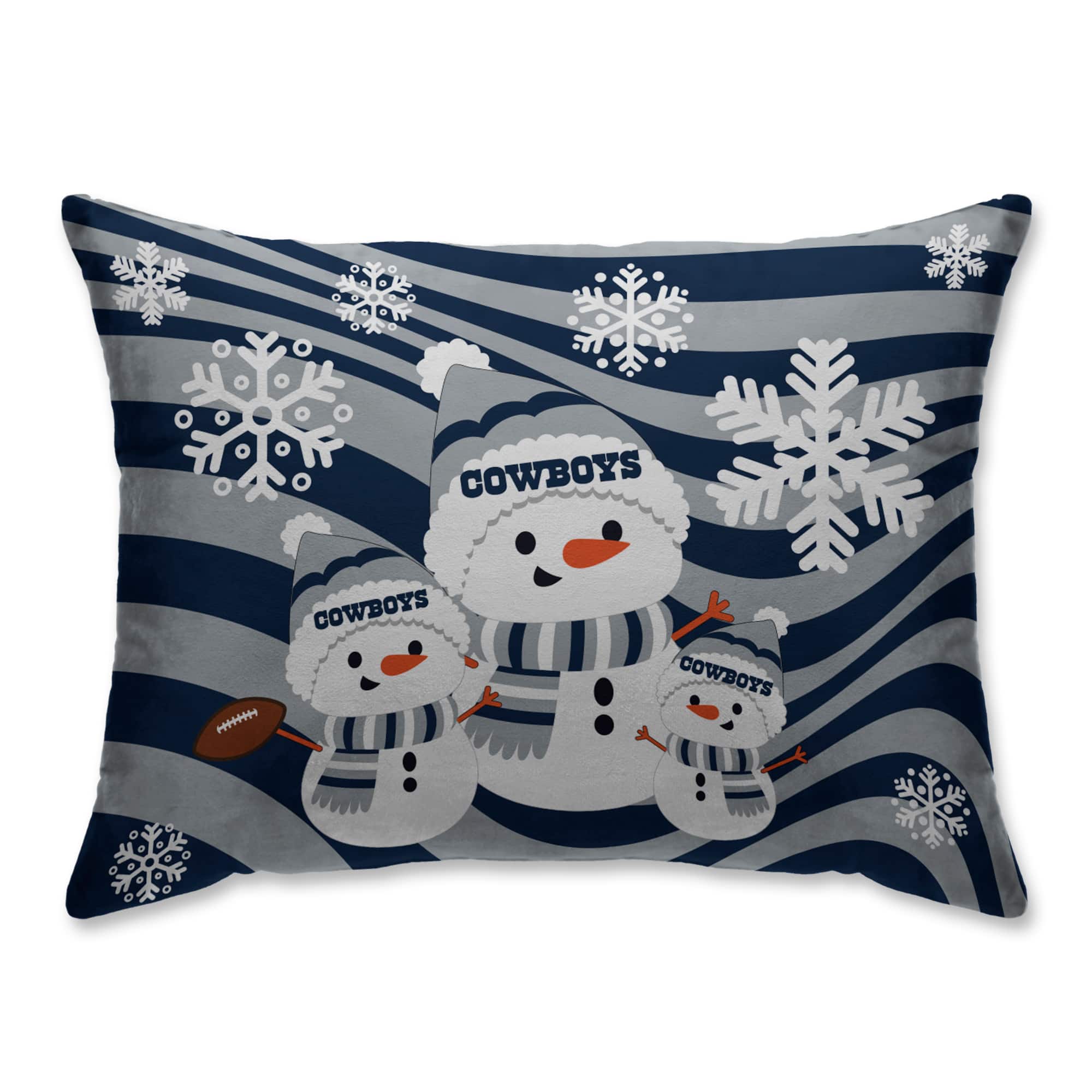 Pegasus - Dallas Cowboys 20'' x 26'' Holiday Team Snowman Bed Pillow - Multicolor