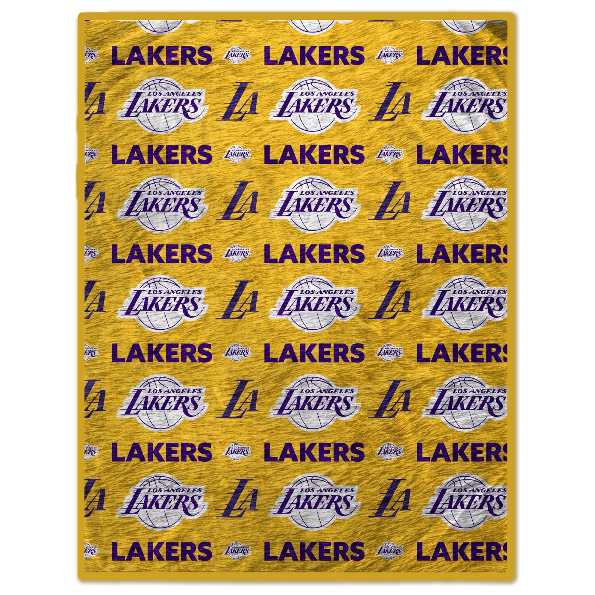 Pegasus - Los Angeles Lakers Tonal Wordmark 60" x 70" Faux Fur Blanket - Multicolor