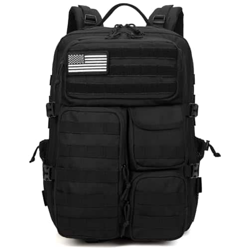 Stamp n Camp - Men's Backpack - Waterproof With Multiple Pockets And Gear For The Outdoors - Black-45L