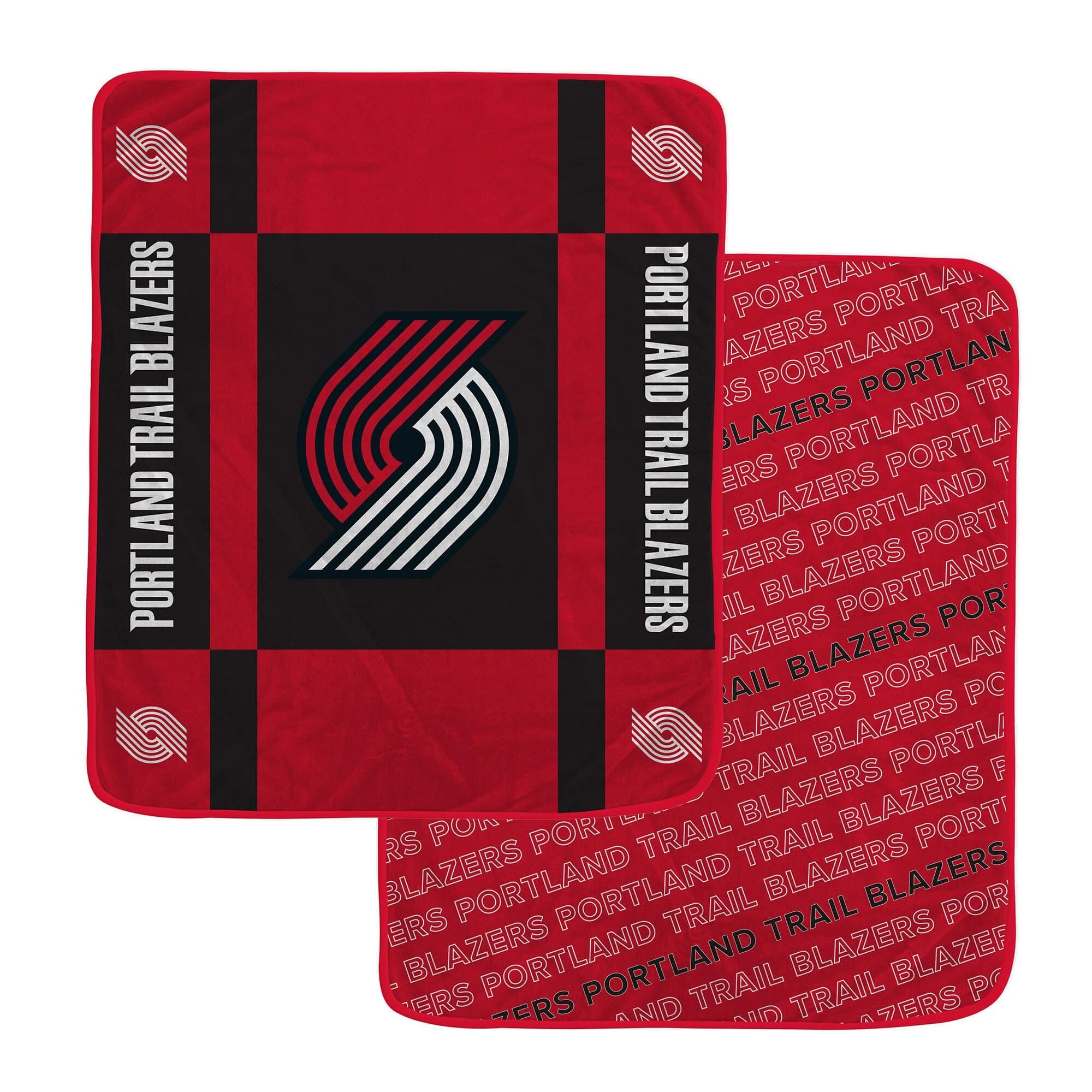 Pegasus - Portland Trail Blazers 60" x 70" Reverse Block Wordmark Double-Sided Ultra Cozy Blanket - Multicolor