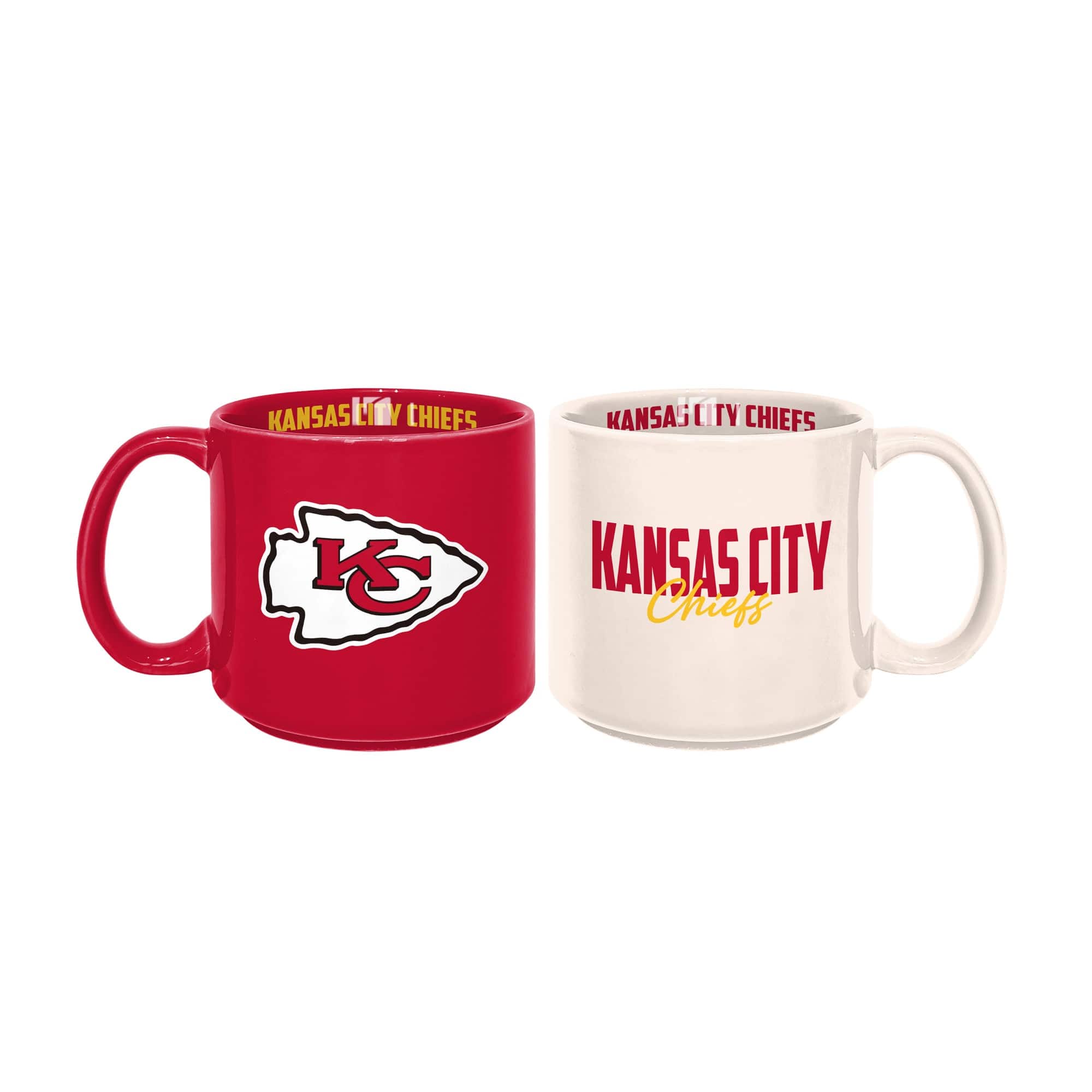 Logo Brands - Kansas City Chiefs 2-Pack 15oz. Stackable Mug Set - Multicolor