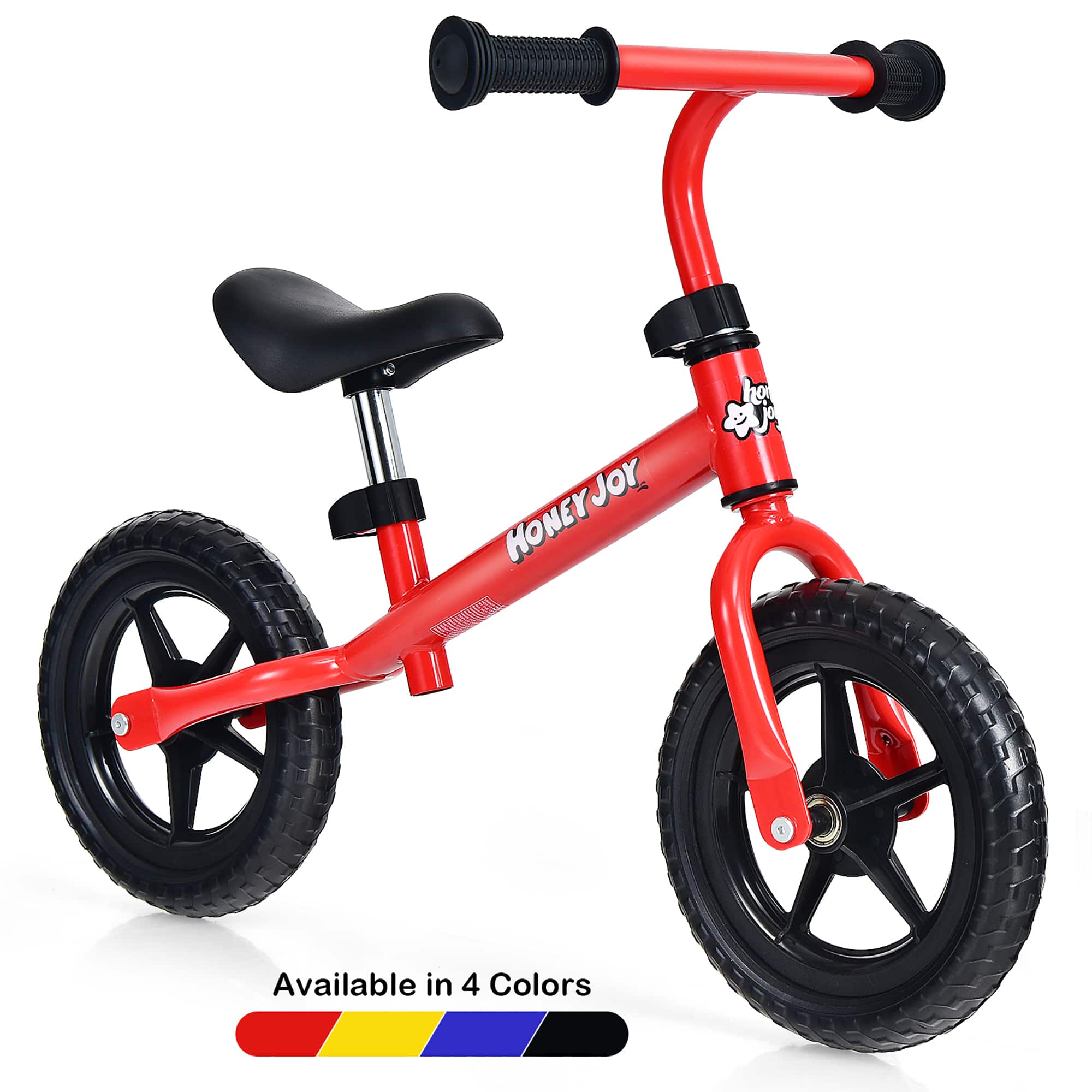 Costway - Kids Balance Bike No Pedal Training Bicycle w/ Adjustable Handlebar & Seat - Red