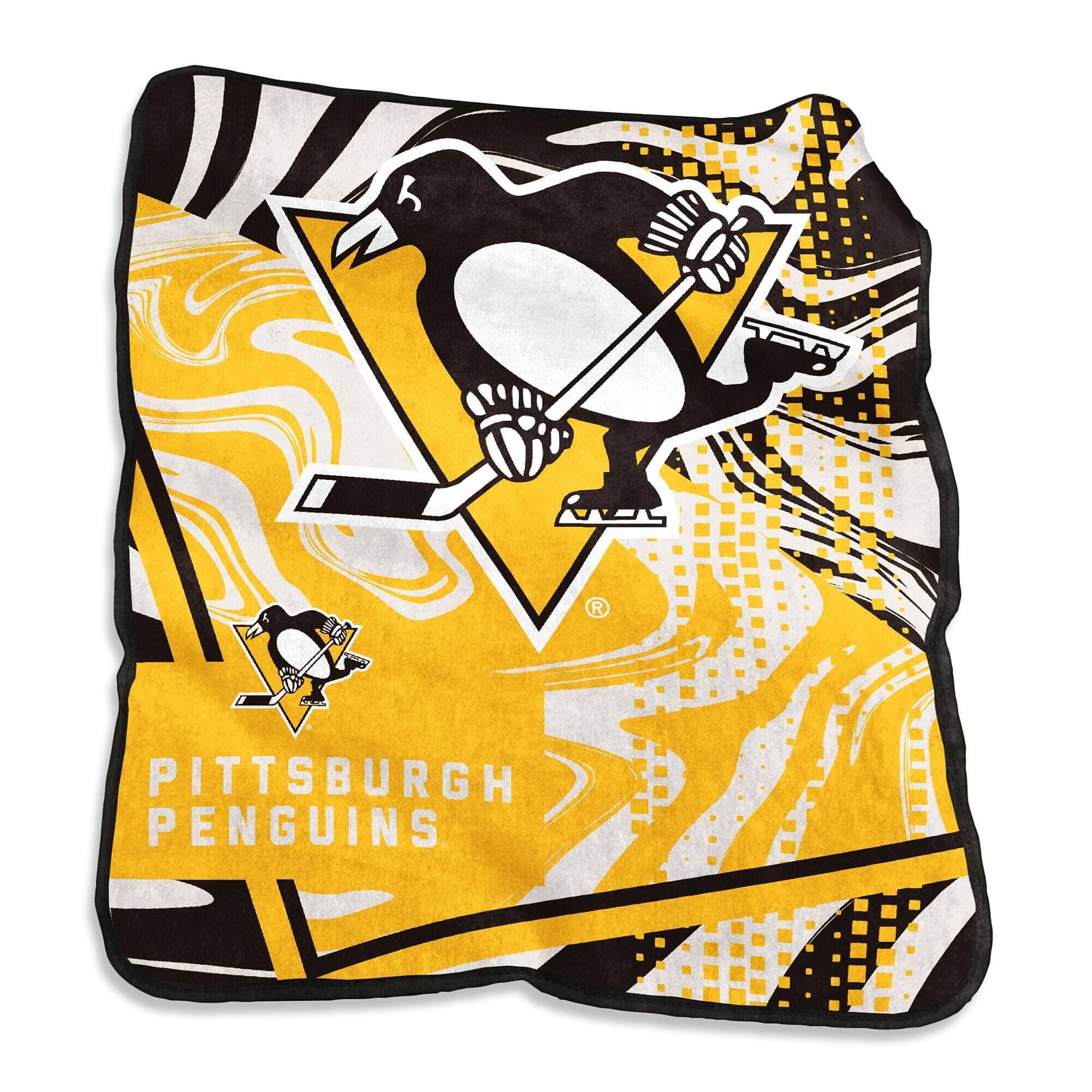 Logo Brands - Pittsburgh Penguins 50" x 60" Swirl Raschel Throw Blanket - Multicolor